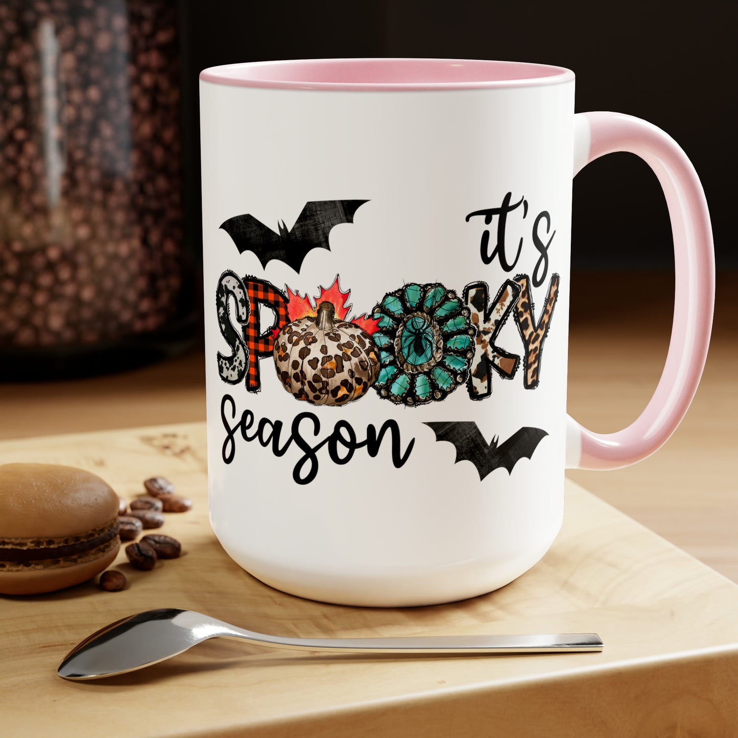 It’s Spooky Season Print, Two-Tone Coffee Mugs, 15oz