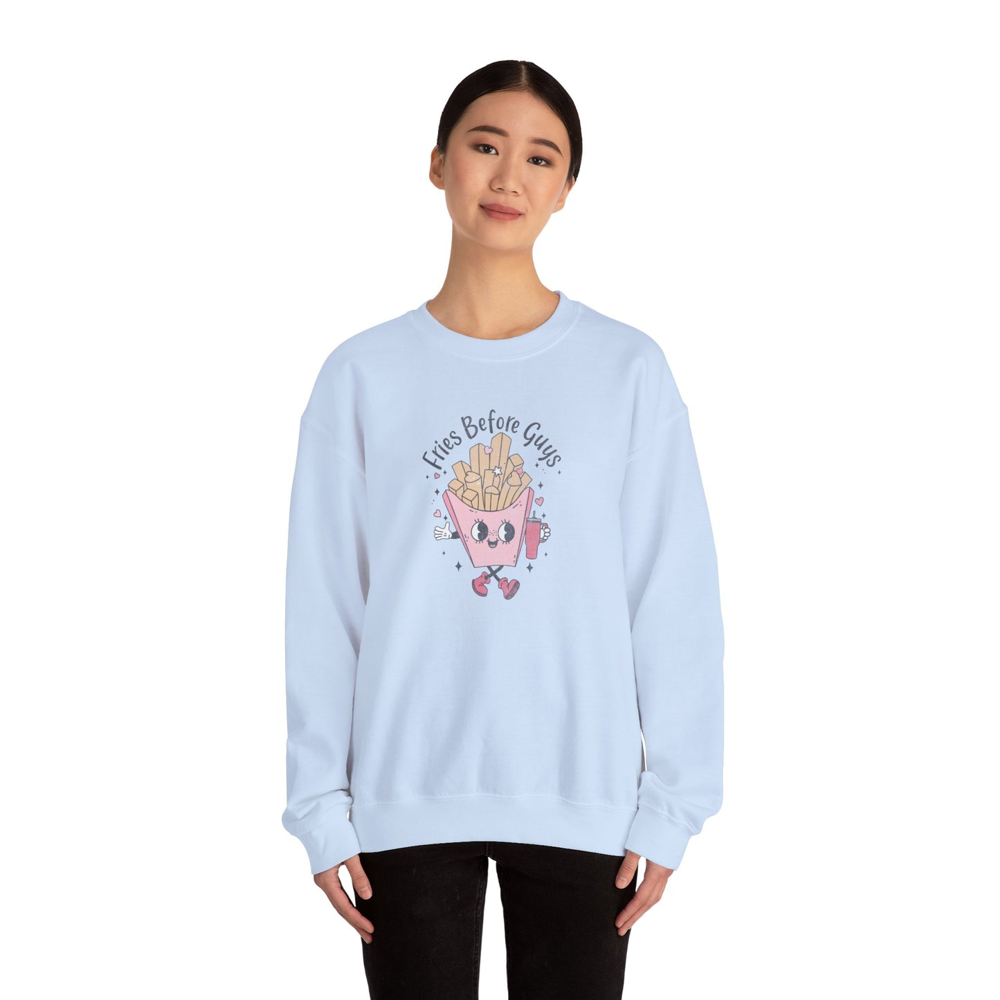 Fries Before Guys, Unisex Heavy Blend™ Crewneck Sweatshirt
