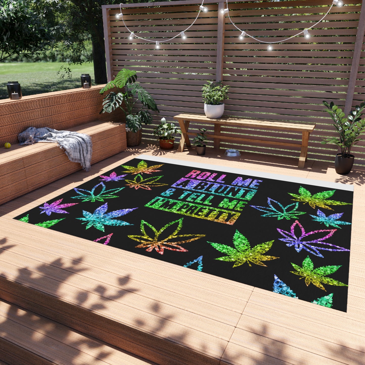 Roll Me One Print Outdoor Rug
