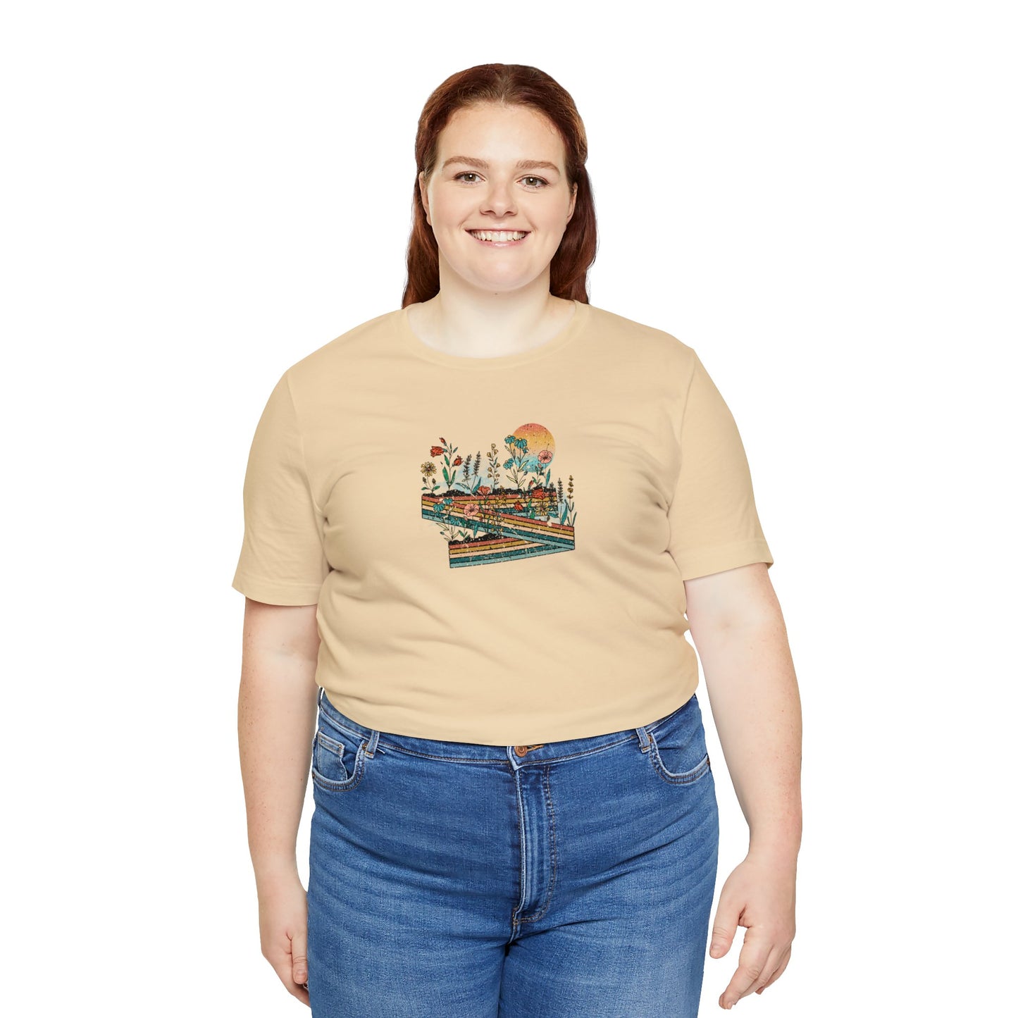 Retro Highway Print Jersey Short Sleeve Tee