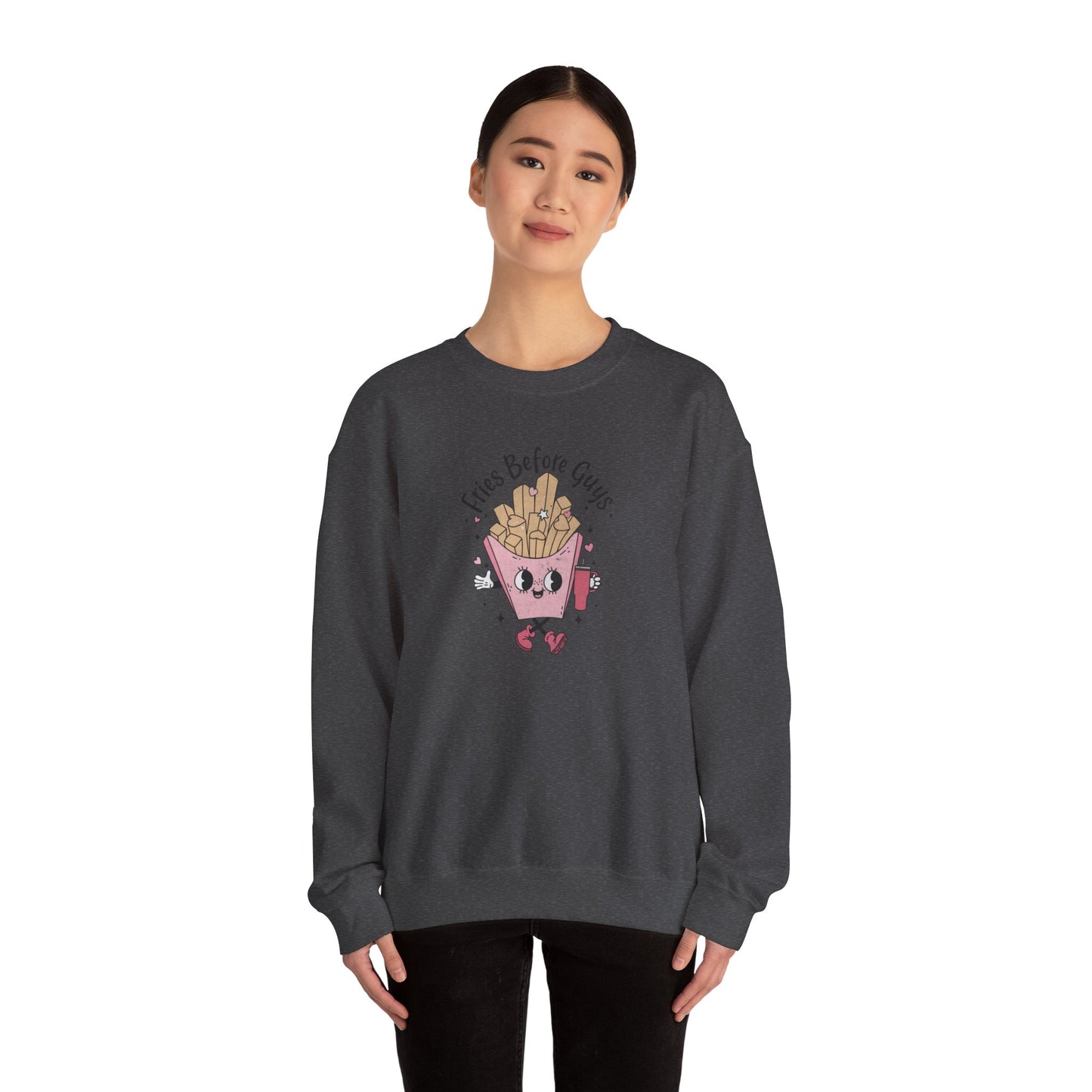 Fries Before Guys, Unisex Heavy Blend™ Crewneck Sweatshirt