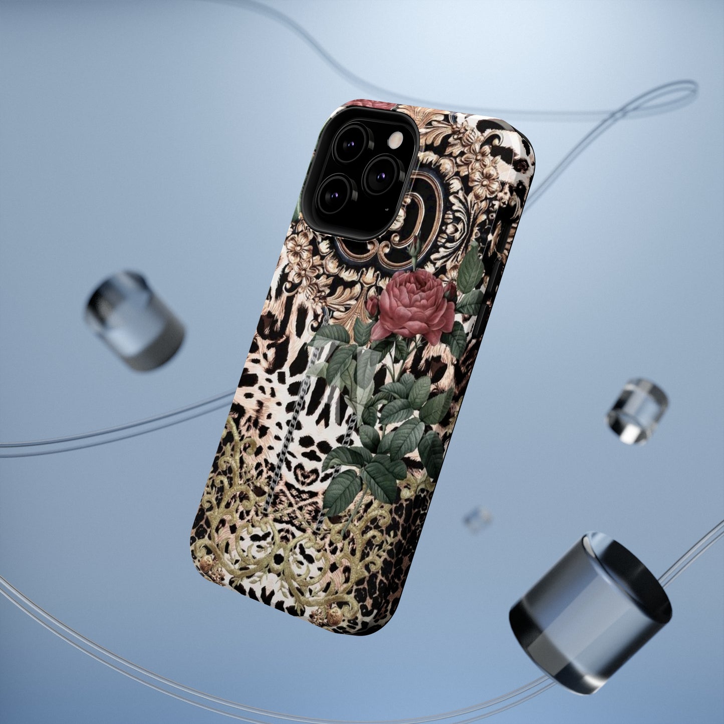 Rose Leopard Print Impact-Resistant Cases