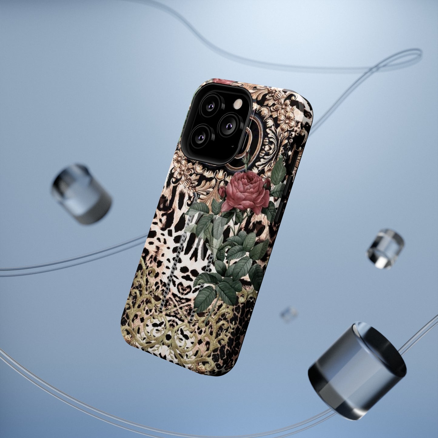 Rose Leopard Print Impact-Resistant Cases