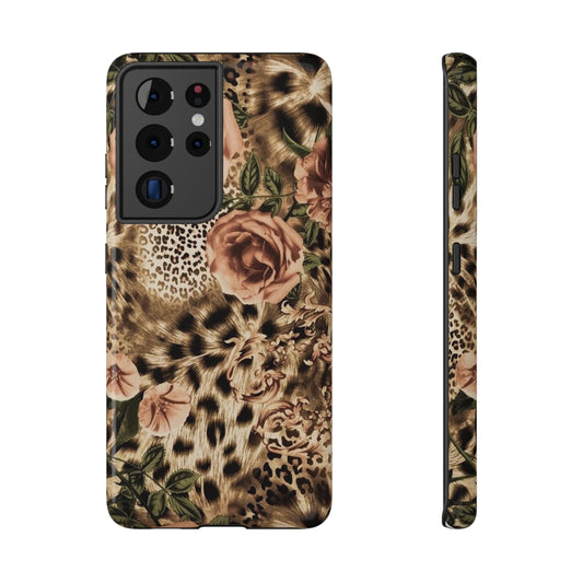 Leopard Rose Print Impact-Resistant Cases