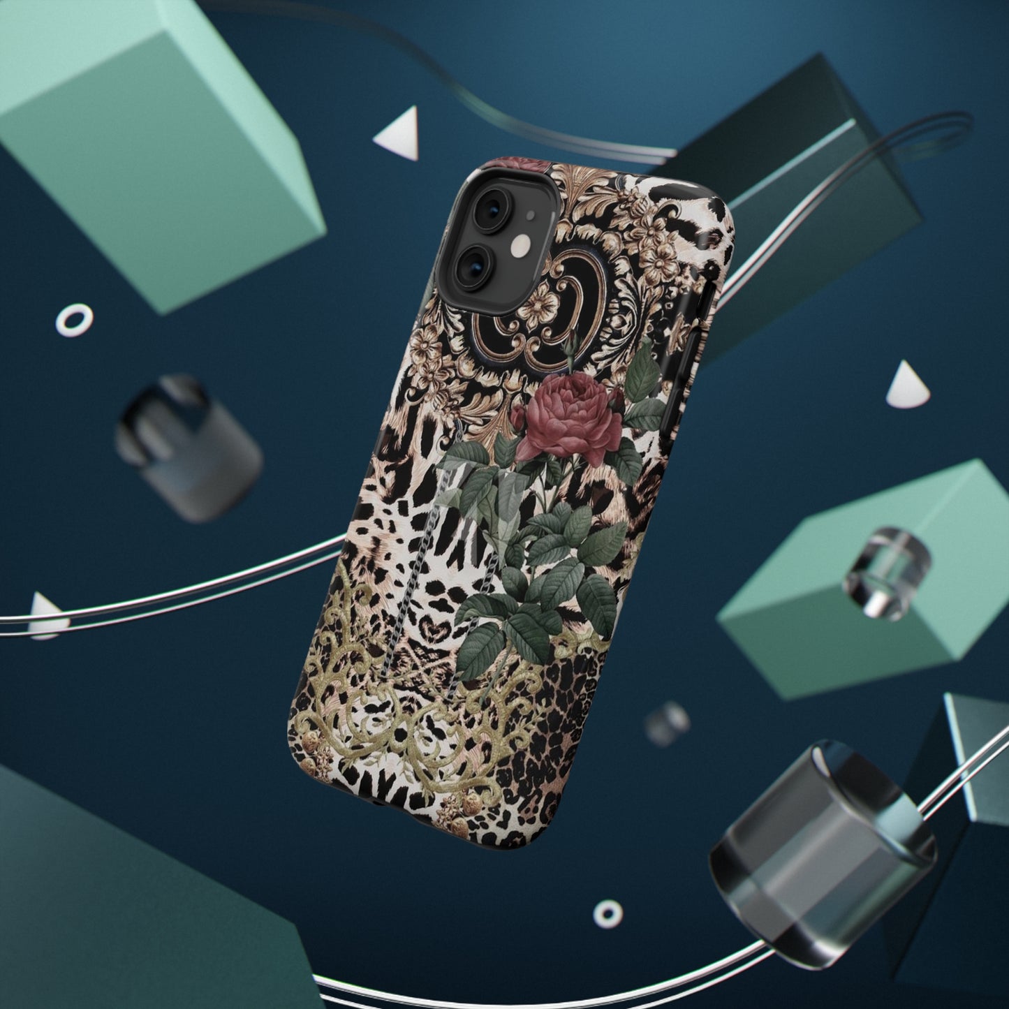 Rose Leopard Print Impact-Resistant Cases