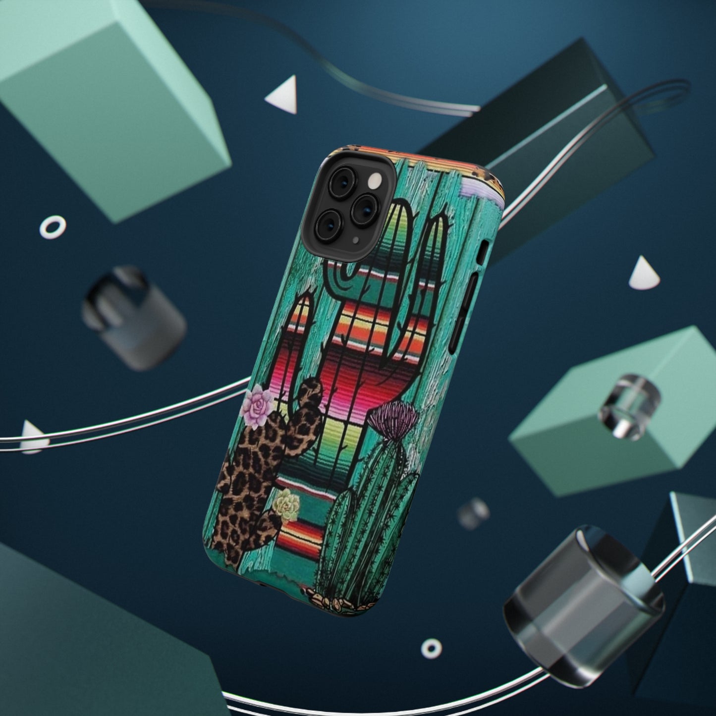 Three Cactus Print Impact-Resistant Cases