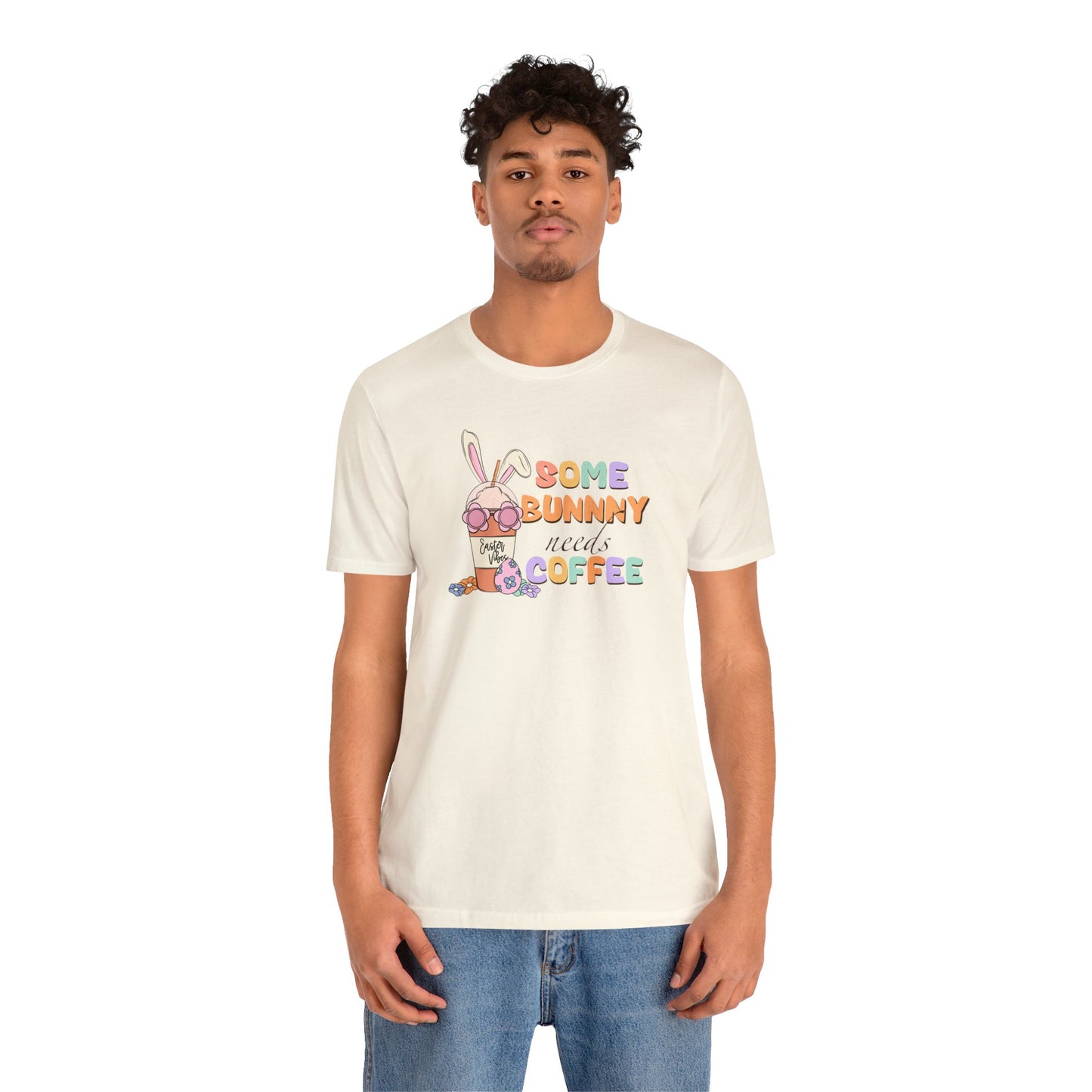 Some Bunny Needs Coffee Print Jersey Short Sleeve Tee