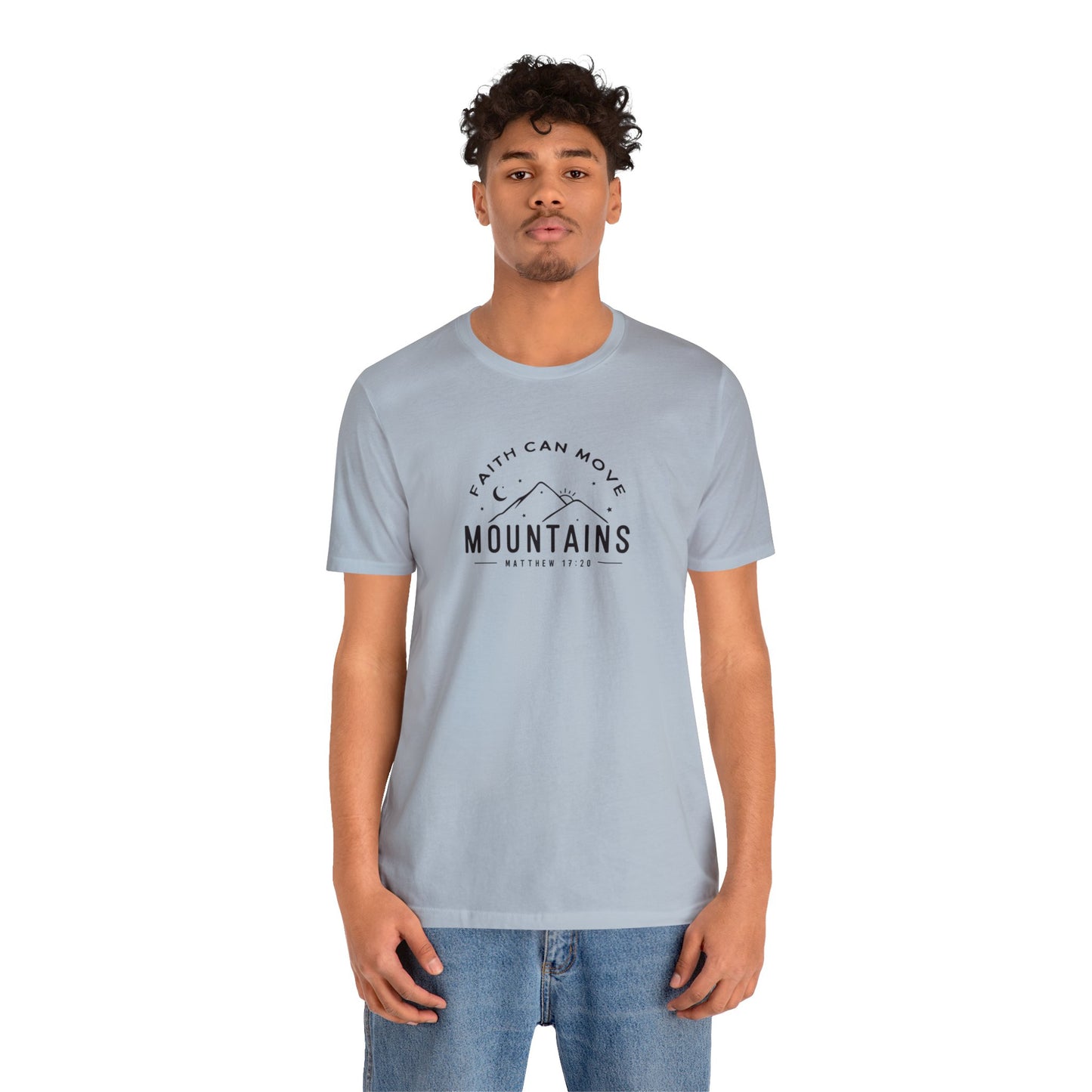 Faith Can Move Mountains Print Jersey Short Sleeve Tee