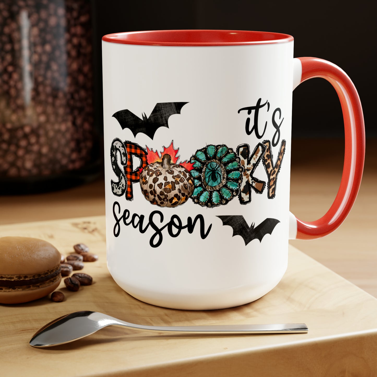 It’s Spooky Season Print, Two-Tone Coffee Mugs, 15oz
