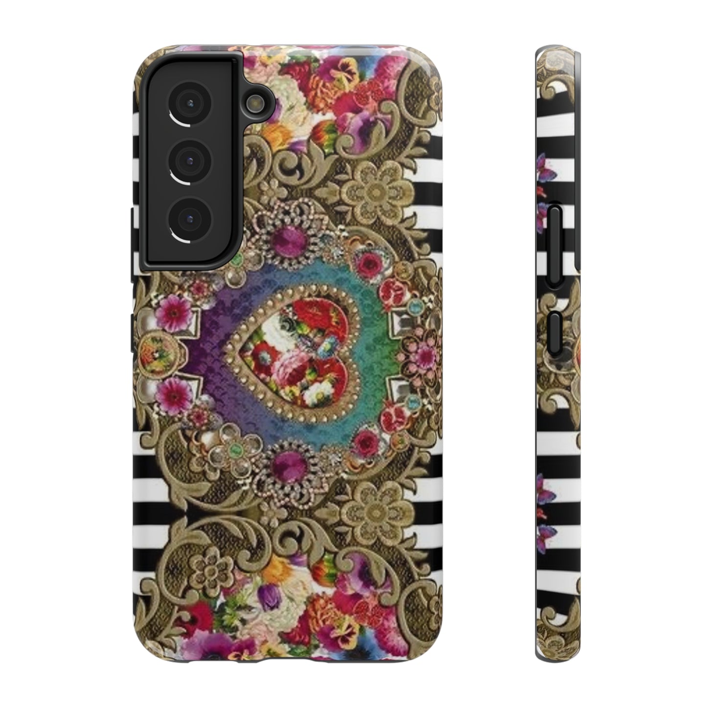 Jewel Heart Print Impact-Resistant Cases