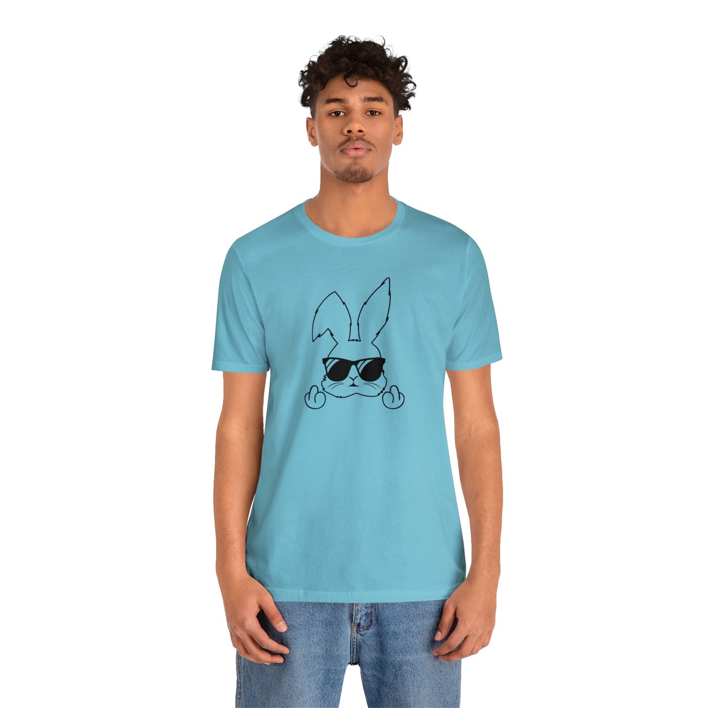 Flipping Bunny Print Jersey Short Sleeve Tee