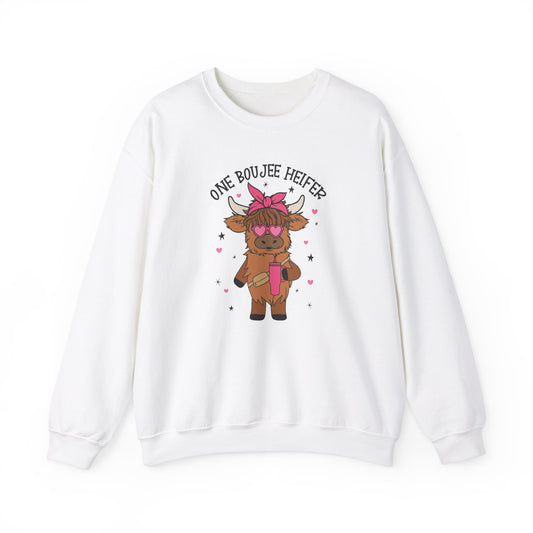 One Bougie Heifer, Unisex Heavy Blend™ Crewneck Sweatshirt