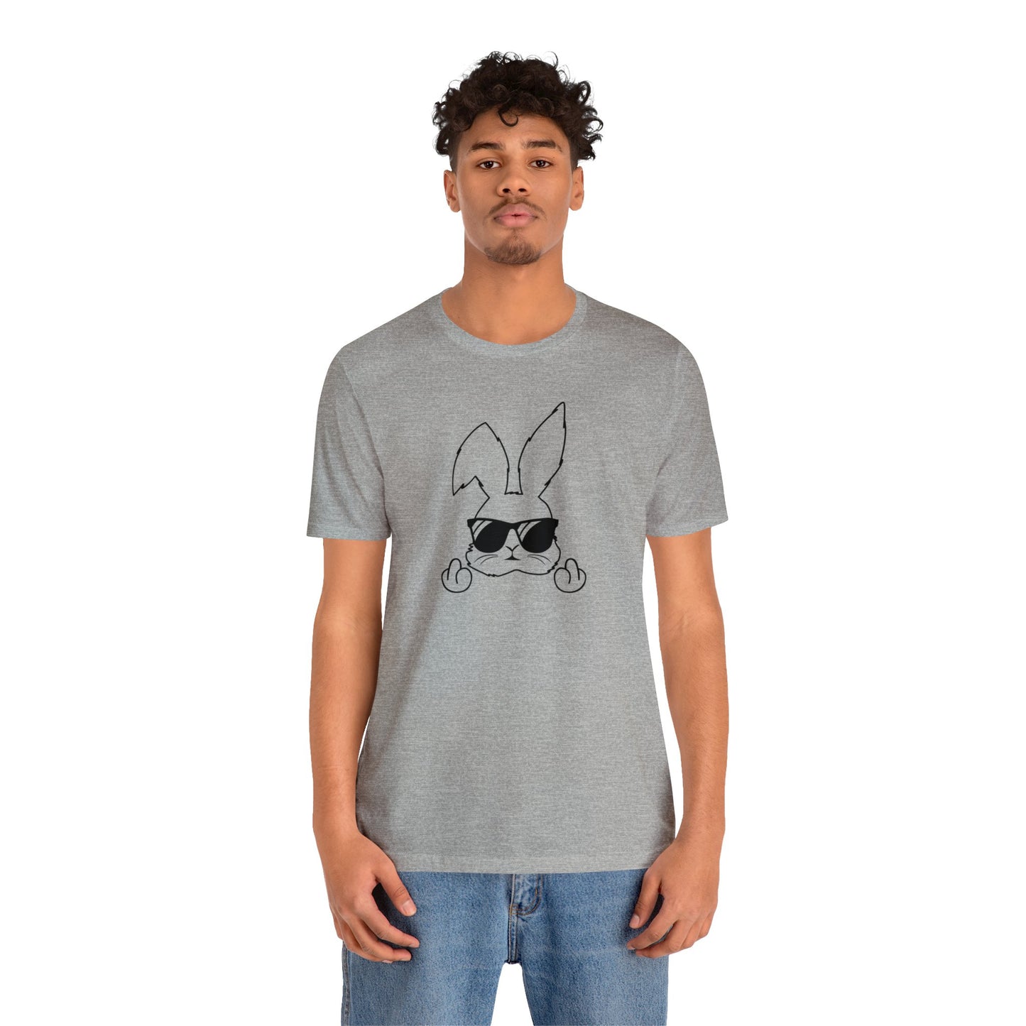 Flipping Bunny Print Jersey Short Sleeve Tee