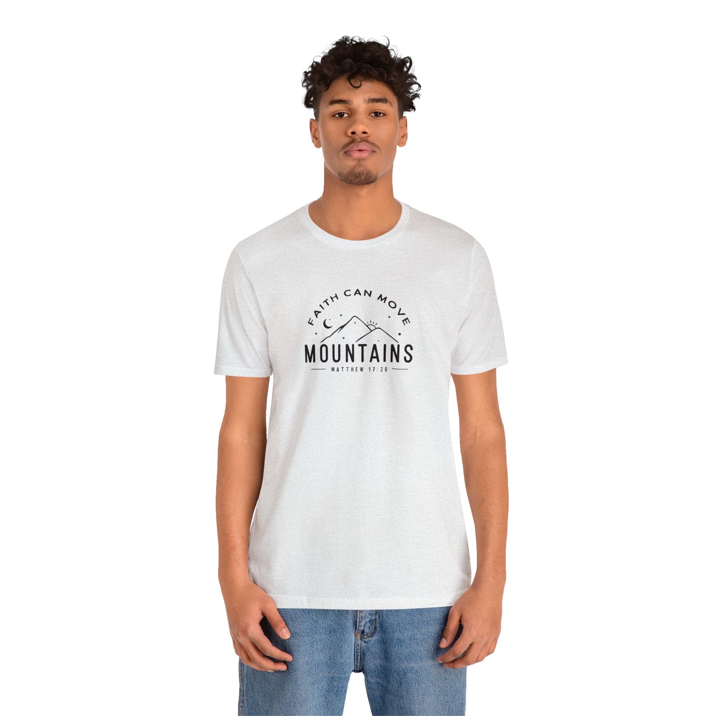 Faith Can Move Mountains Print Jersey Short Sleeve Tee