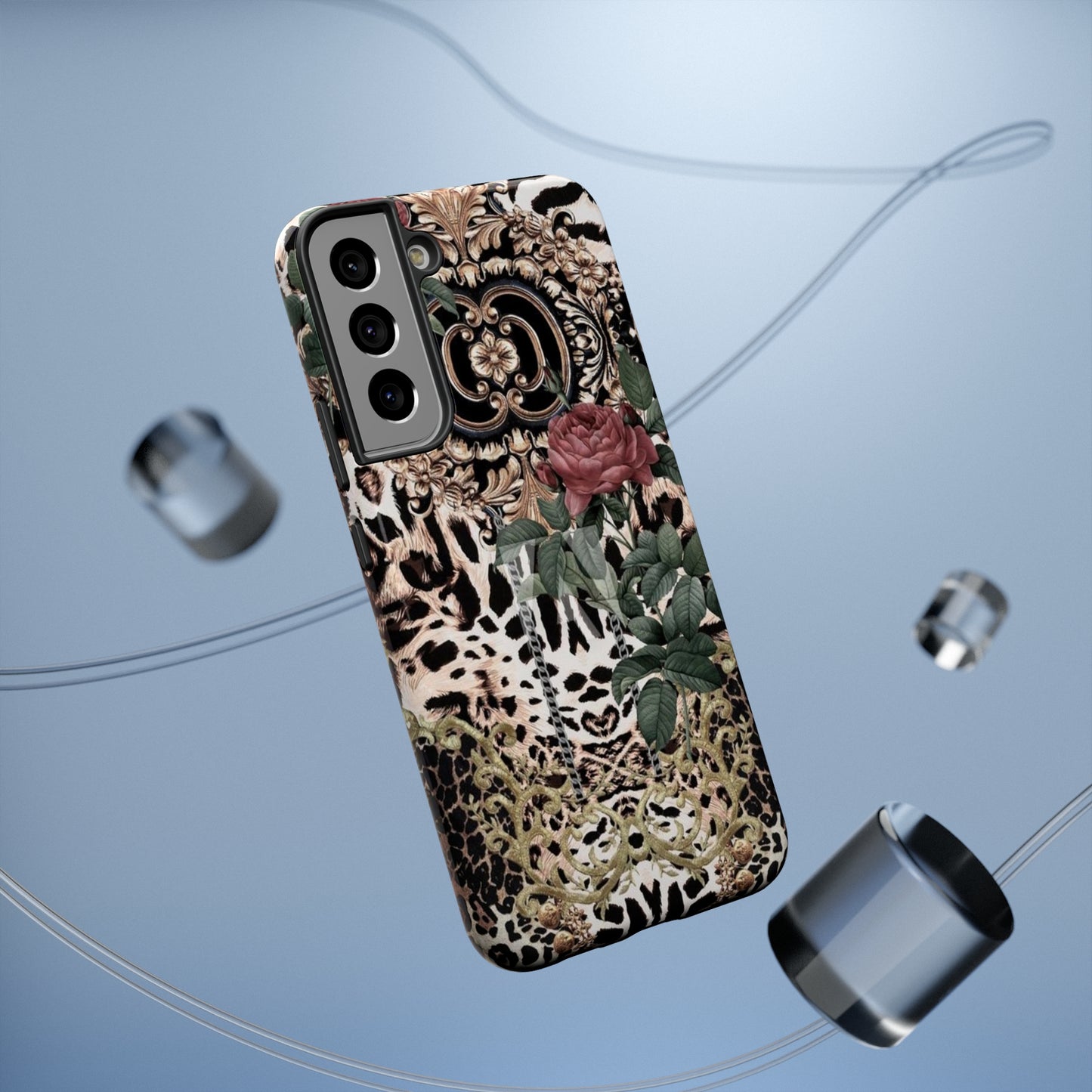 Rose Leopard Print Impact-Resistant Cases