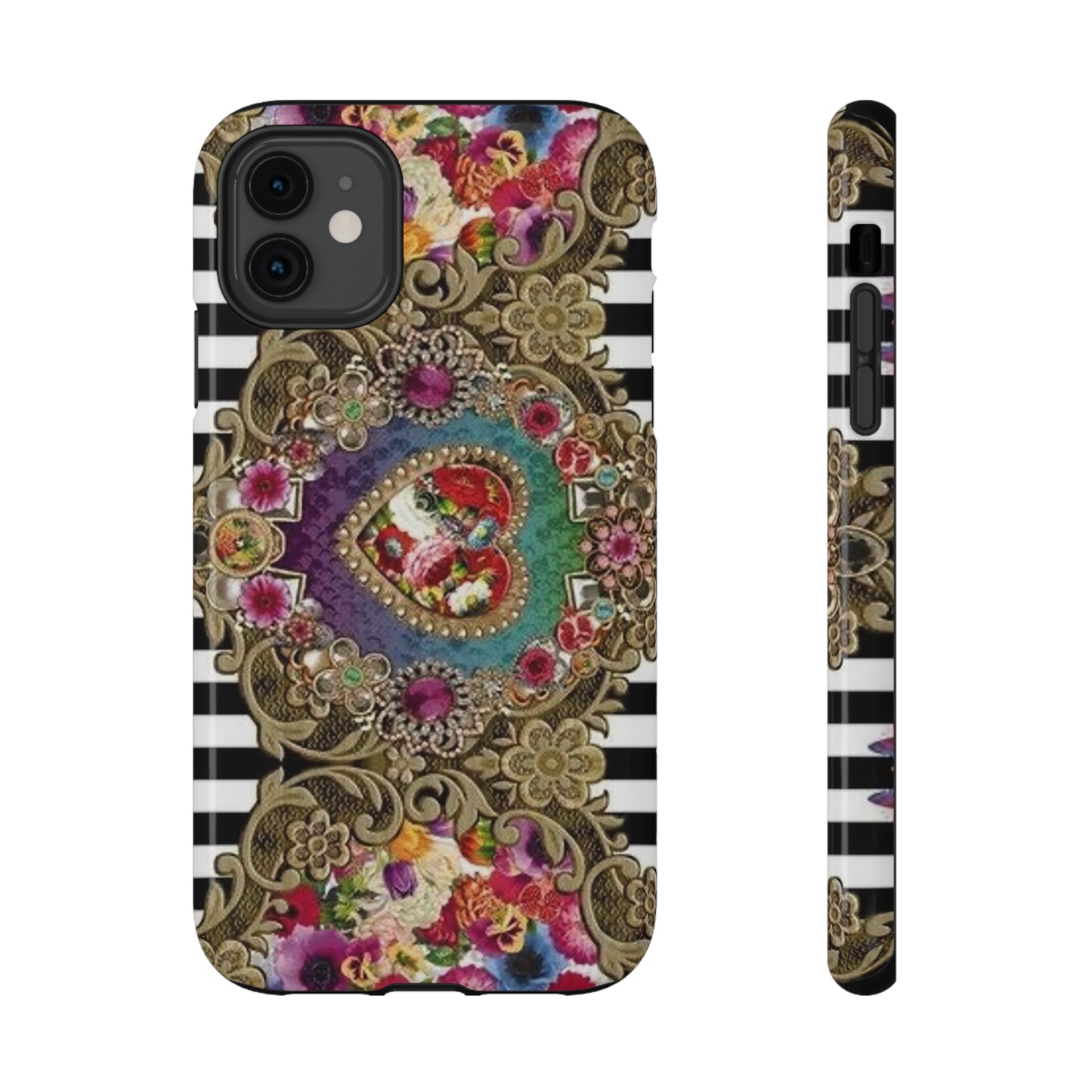 Jewel Heart Print Impact-Resistant Cases