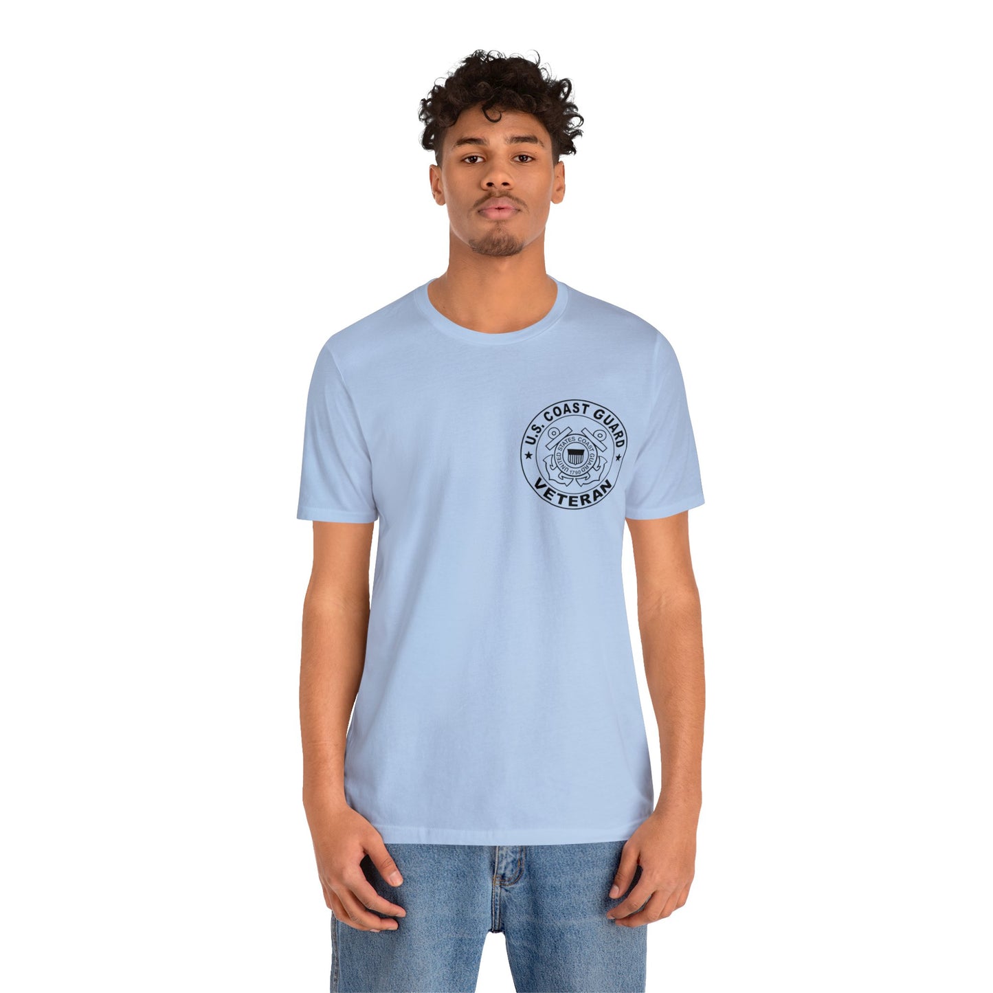 Coast Guard Veteran Print Jersey Short Sleeve Tee