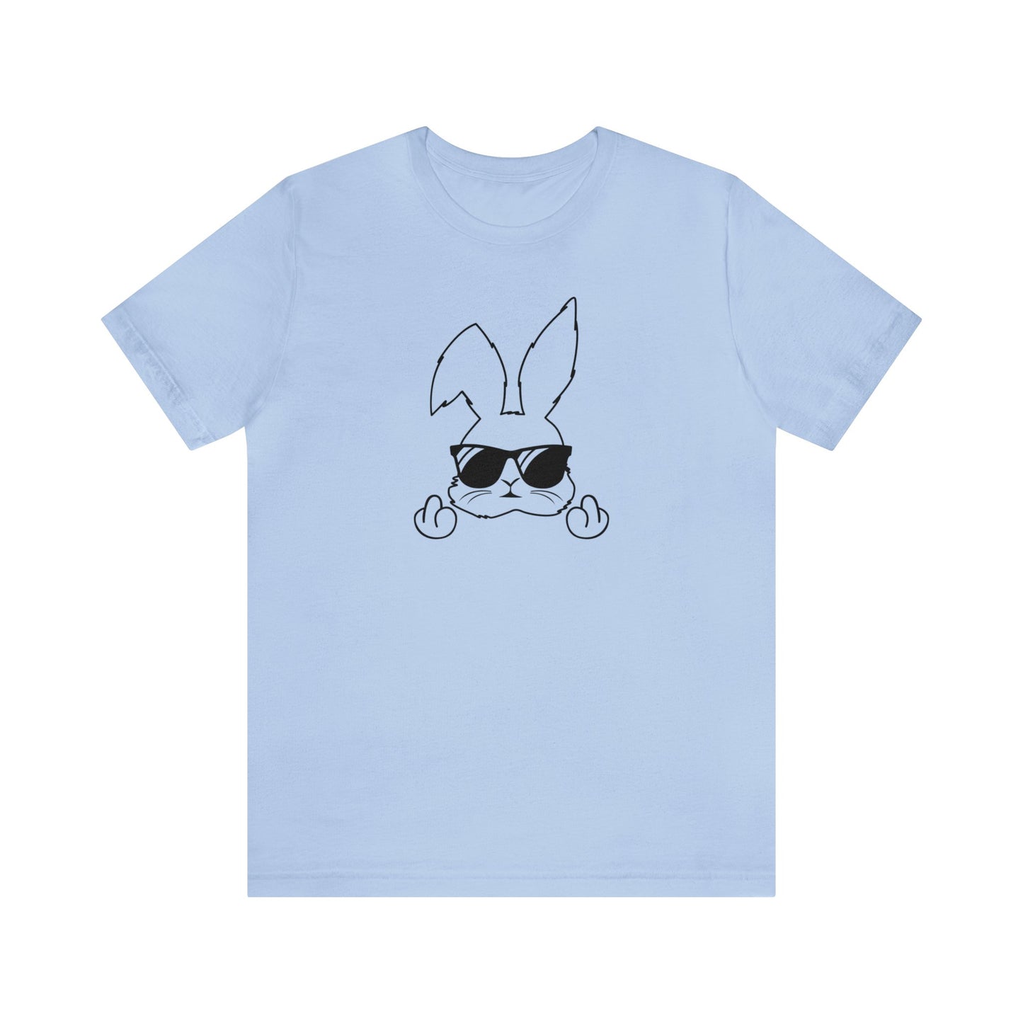 Flipping Bunny Print Jersey Short Sleeve Tee