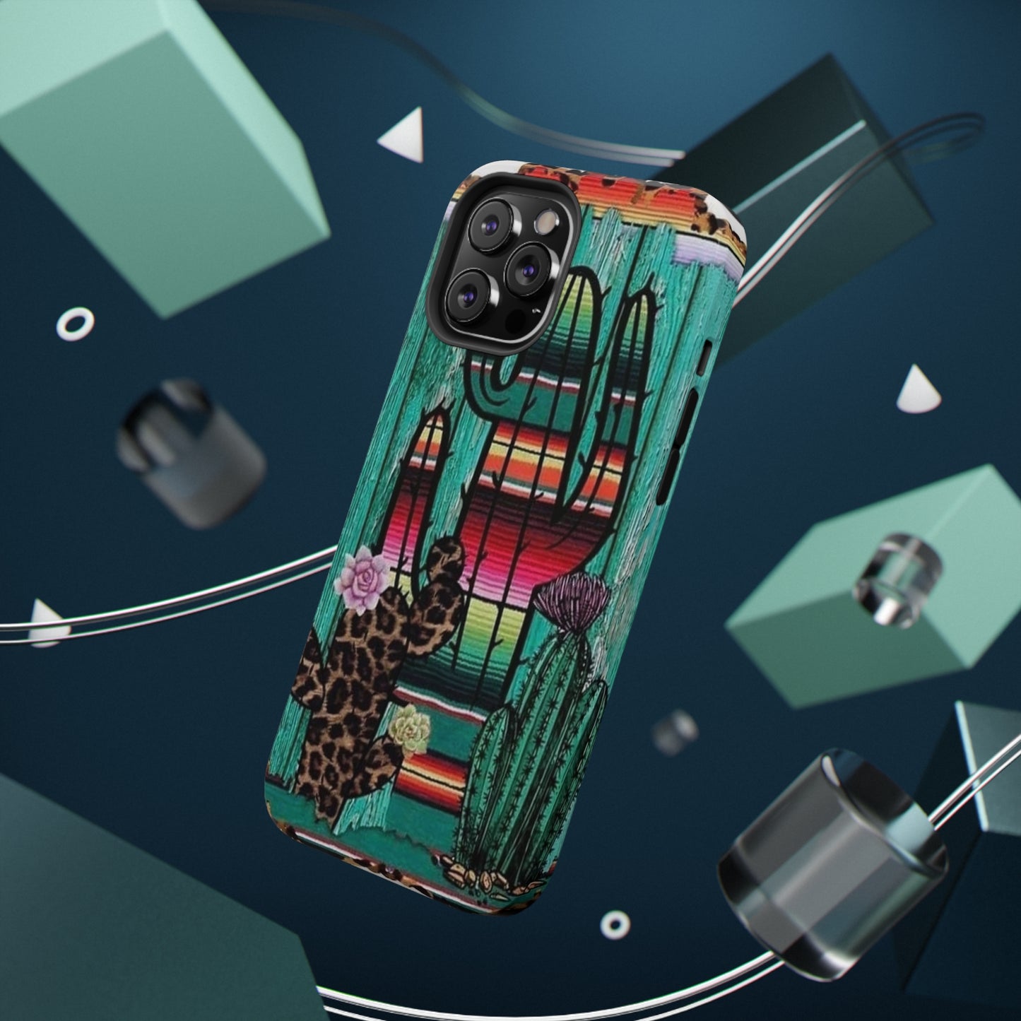 Three Cactus Print Impact-Resistant Cases