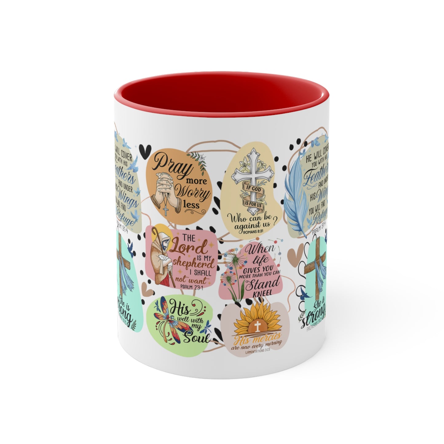 Praying Print, Accent Coffee Mug, 11oz