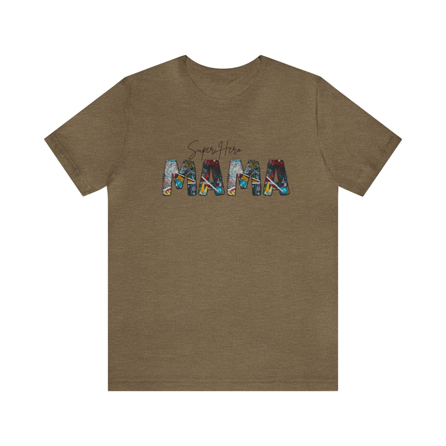 Superhero Mama Print Jersey Short Sleeve Tee
