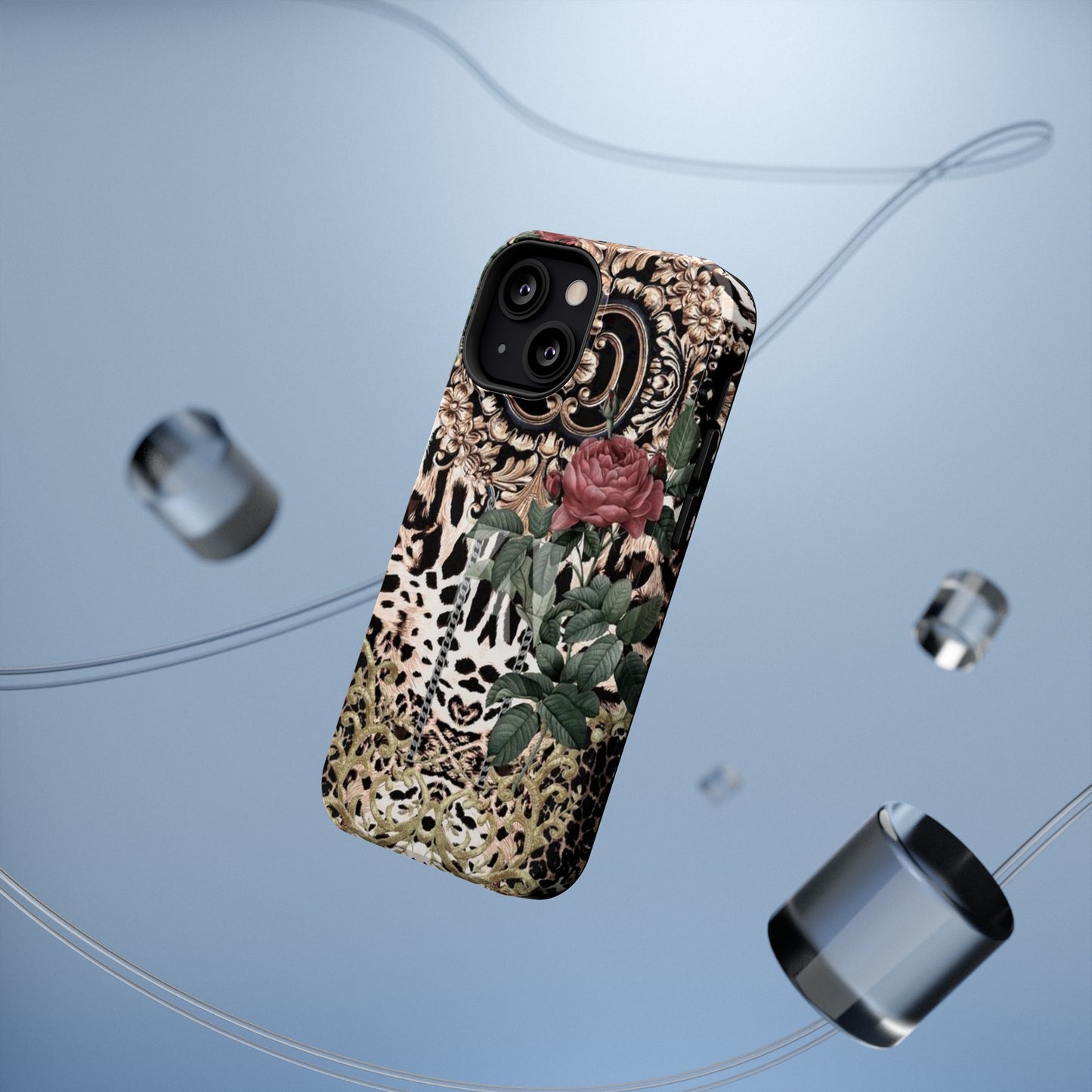 Rose Leopard Print Impact-Resistant Cases