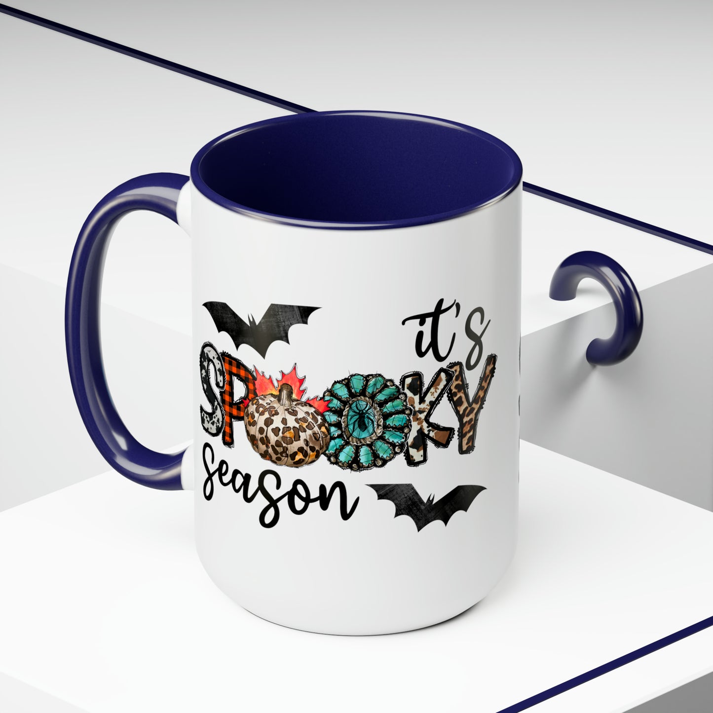 It’s Spooky Season Print, Two-Tone Coffee Mugs, 15oz