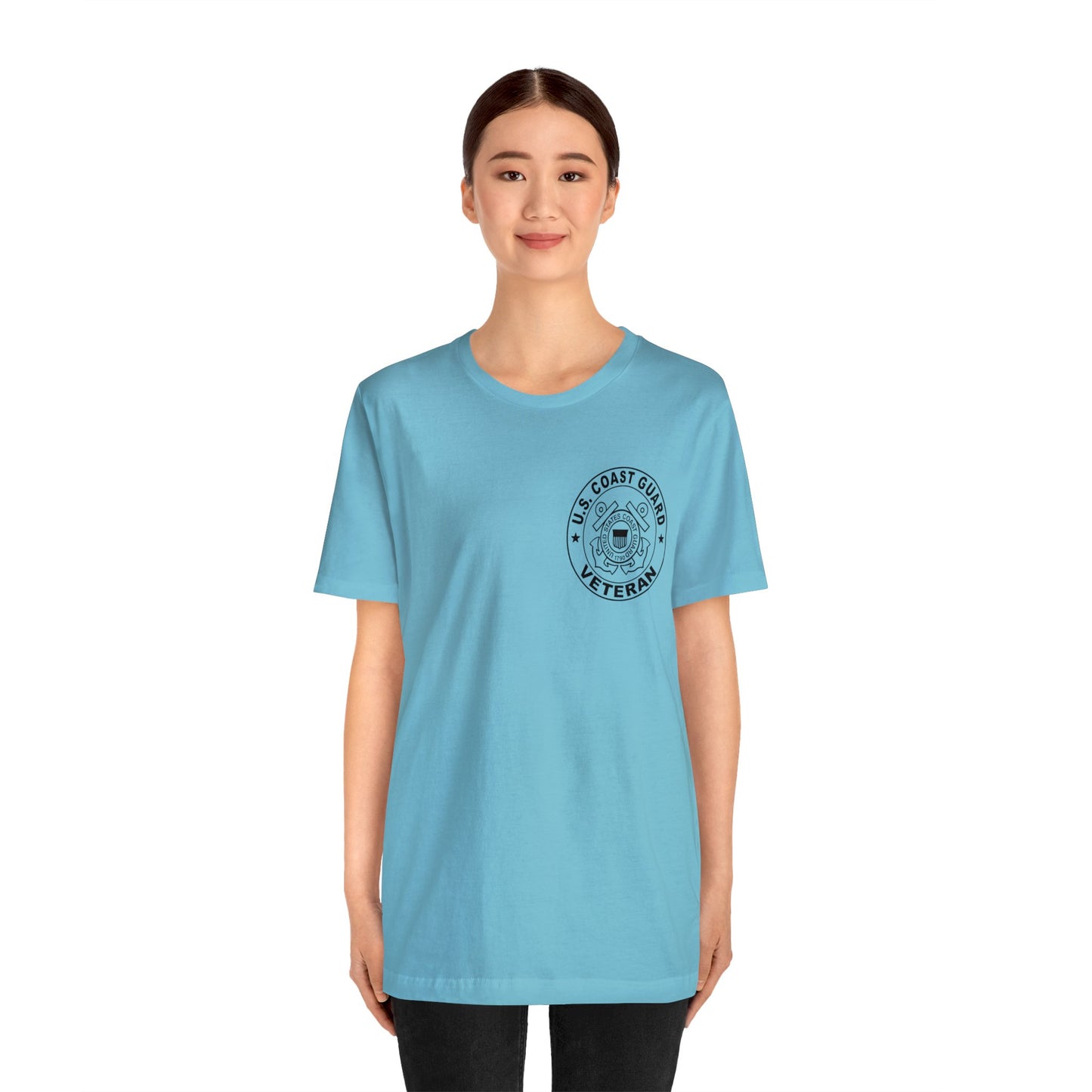 Coast Guard Veteran Print Jersey Short Sleeve Tee