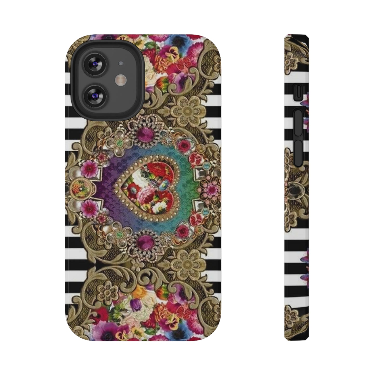 Jewel Heart Print Impact-Resistant Cases