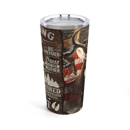 Hunting Rules Buck Skinny Steel Tumbler with Straw, 20oz