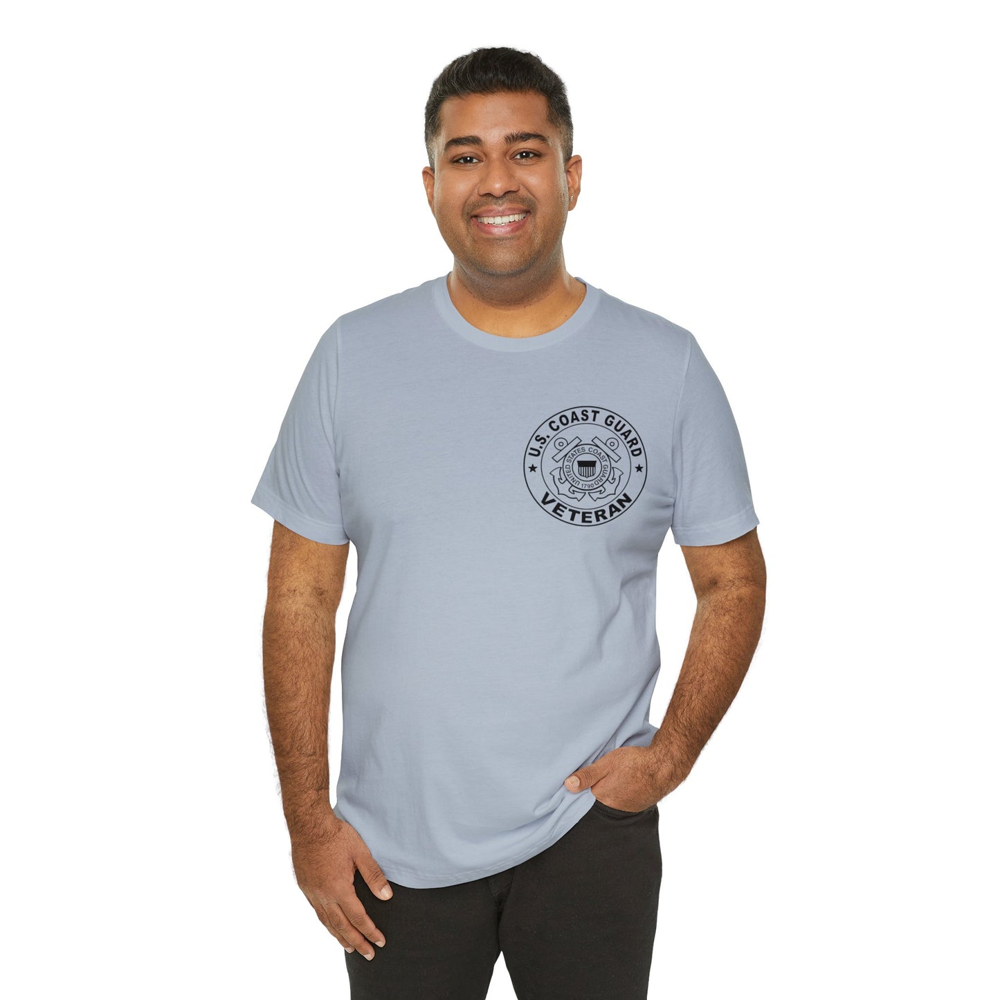 Coast Guard Veteran Print Jersey Short Sleeve Tee