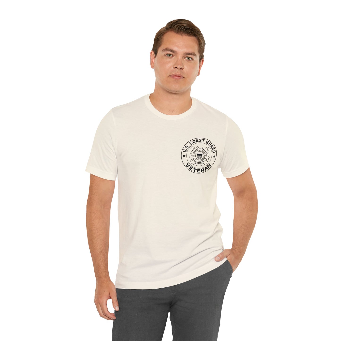 Coast Guard Veteran Print Jersey Short Sleeve Tee