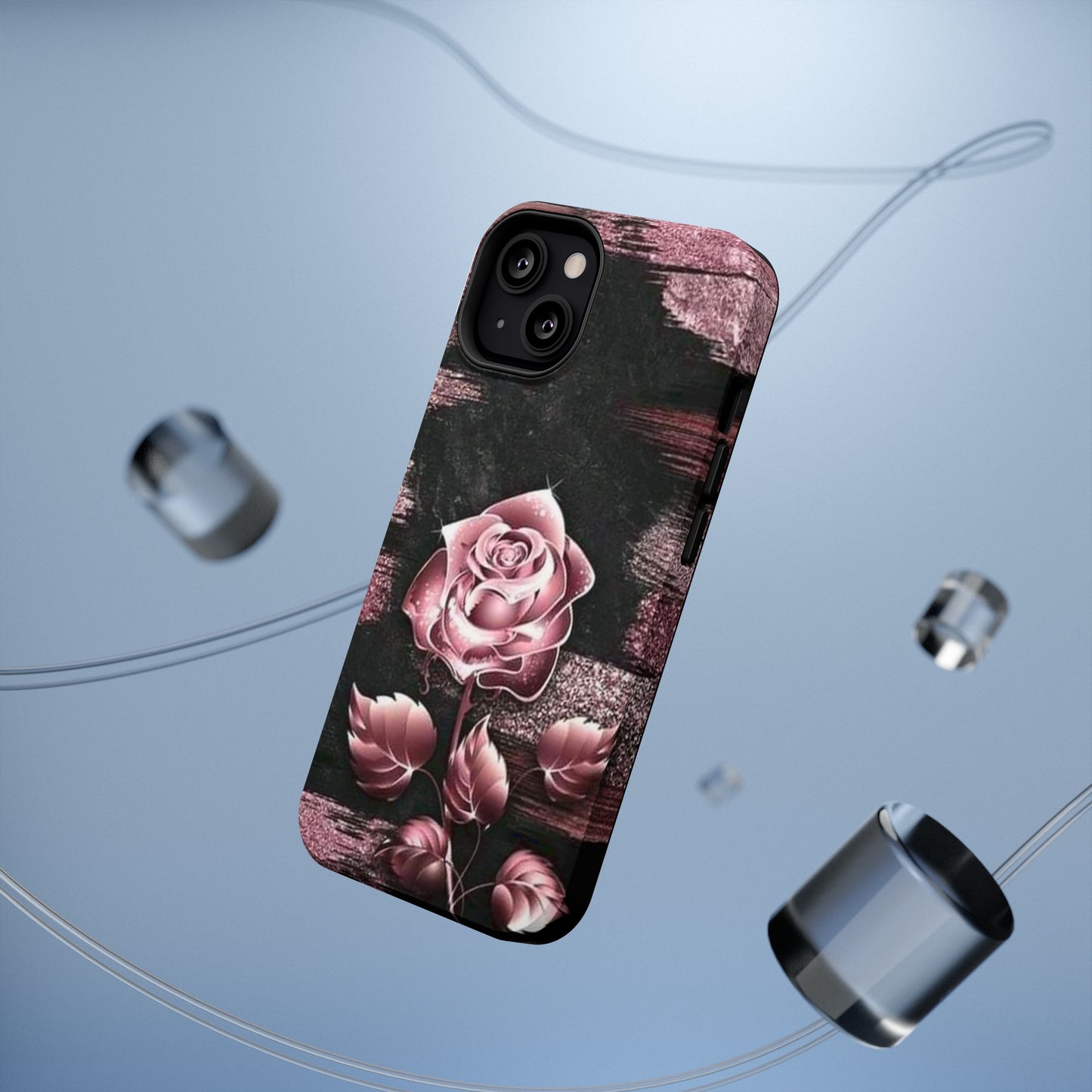 Pink Rose Print Impact-Resistant Cases
