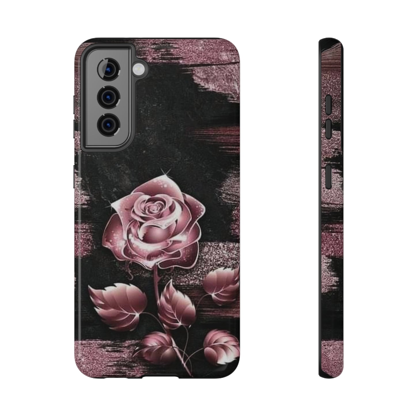Pink Rose Print Impact-Resistant Cases