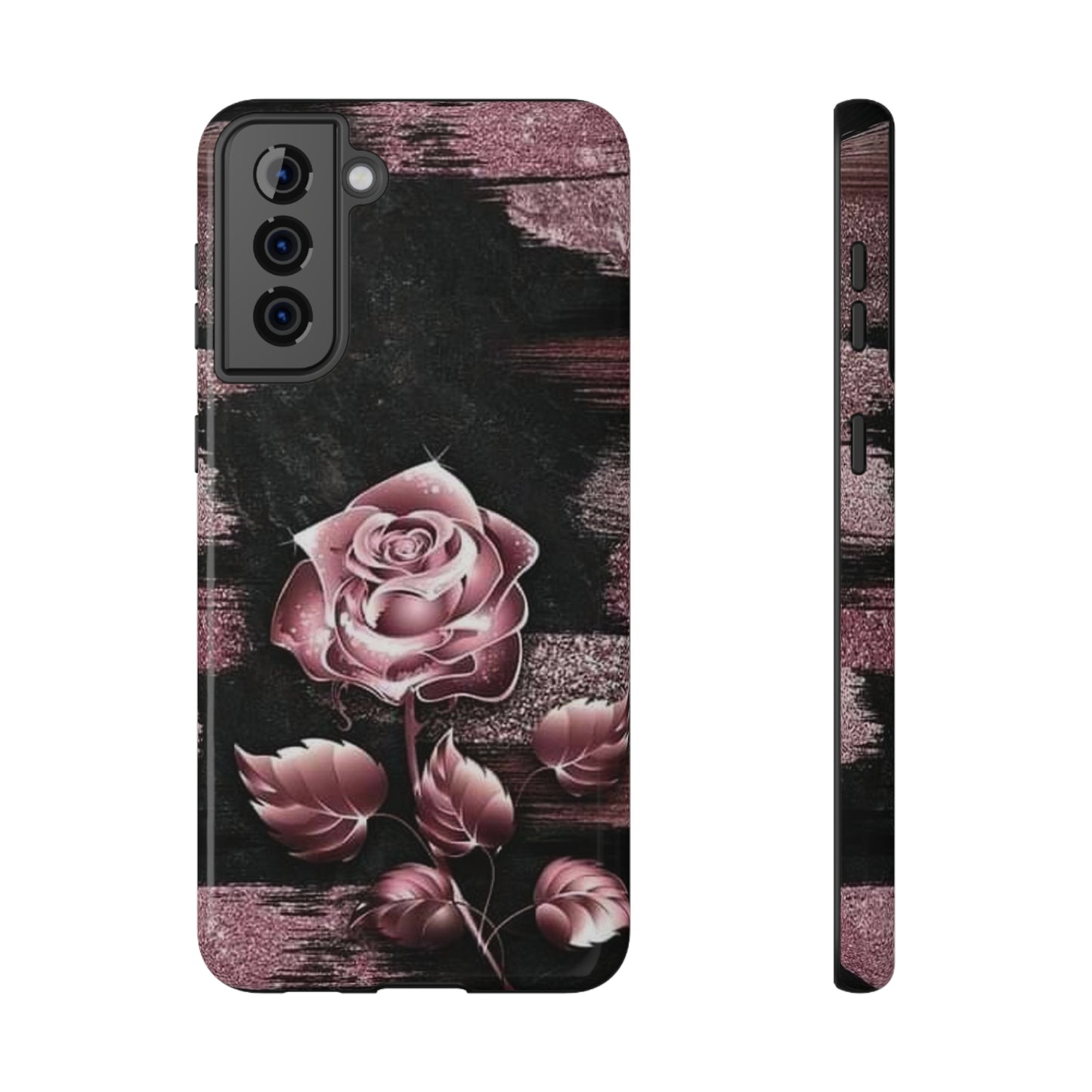 Pink Rose Print Impact-Resistant Cases