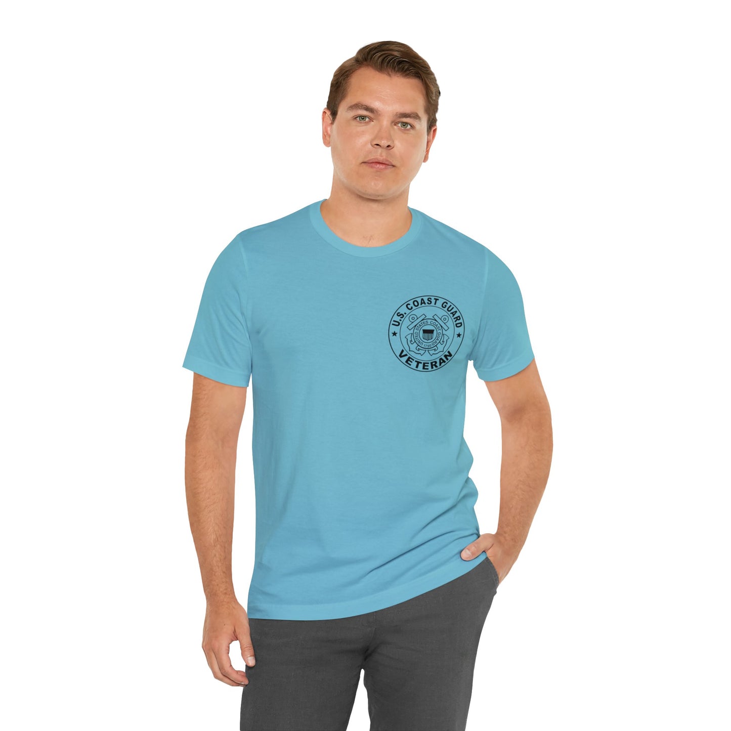 Coast Guard Veteran Print Jersey Short Sleeve Tee