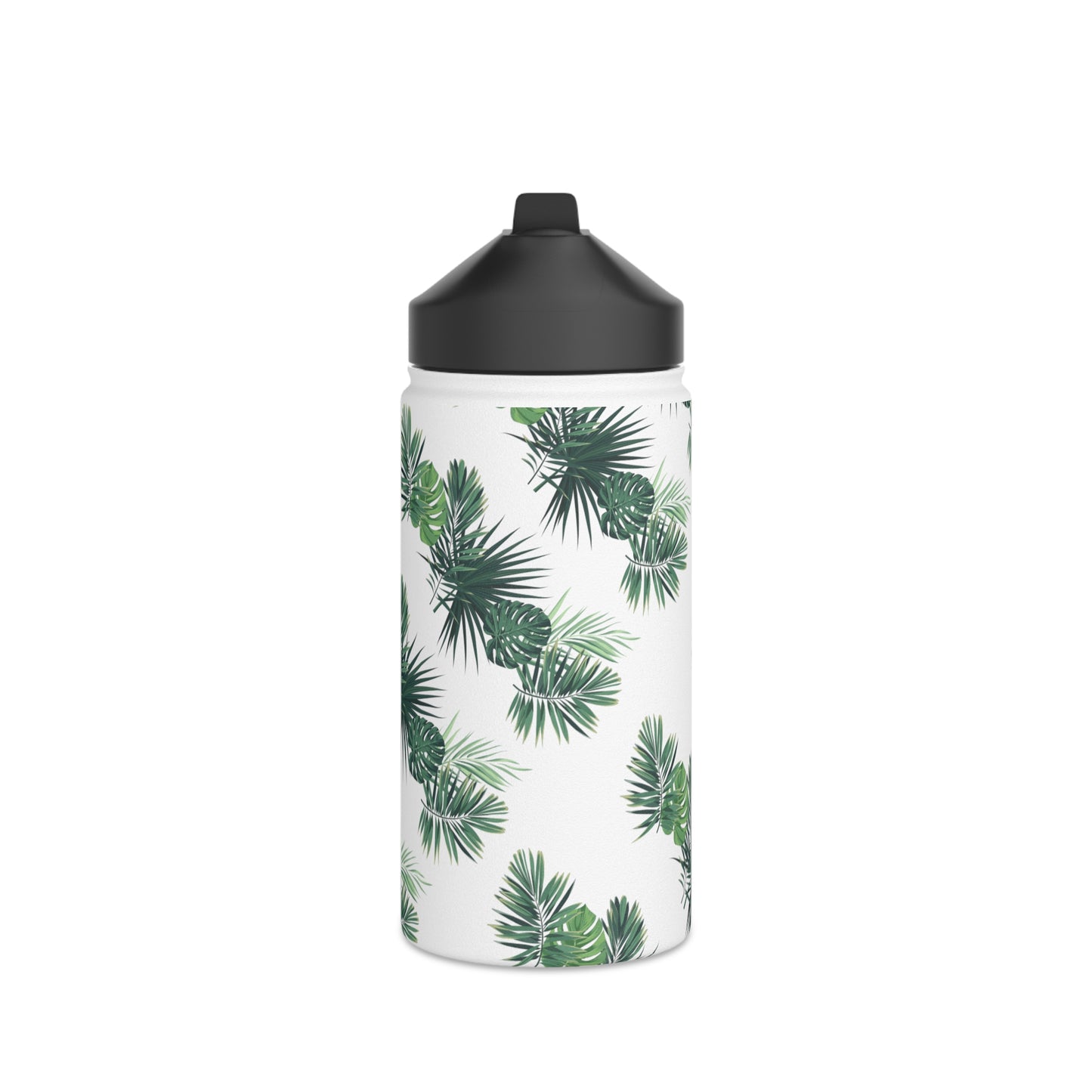 Palm Leaf Print, Stainless Steel Water Bottle, Standard Lid