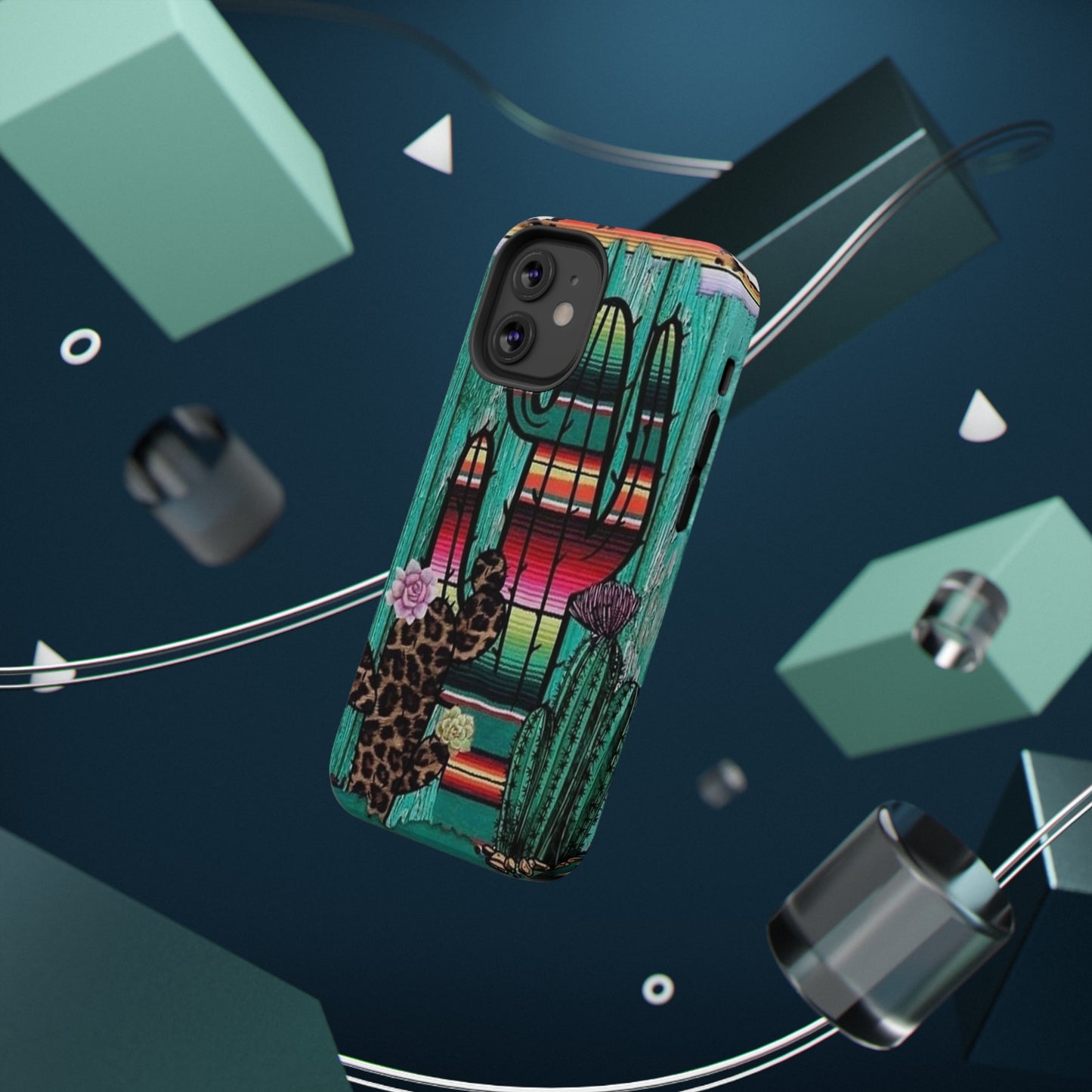 Three Cactus Print Impact-Resistant Cases