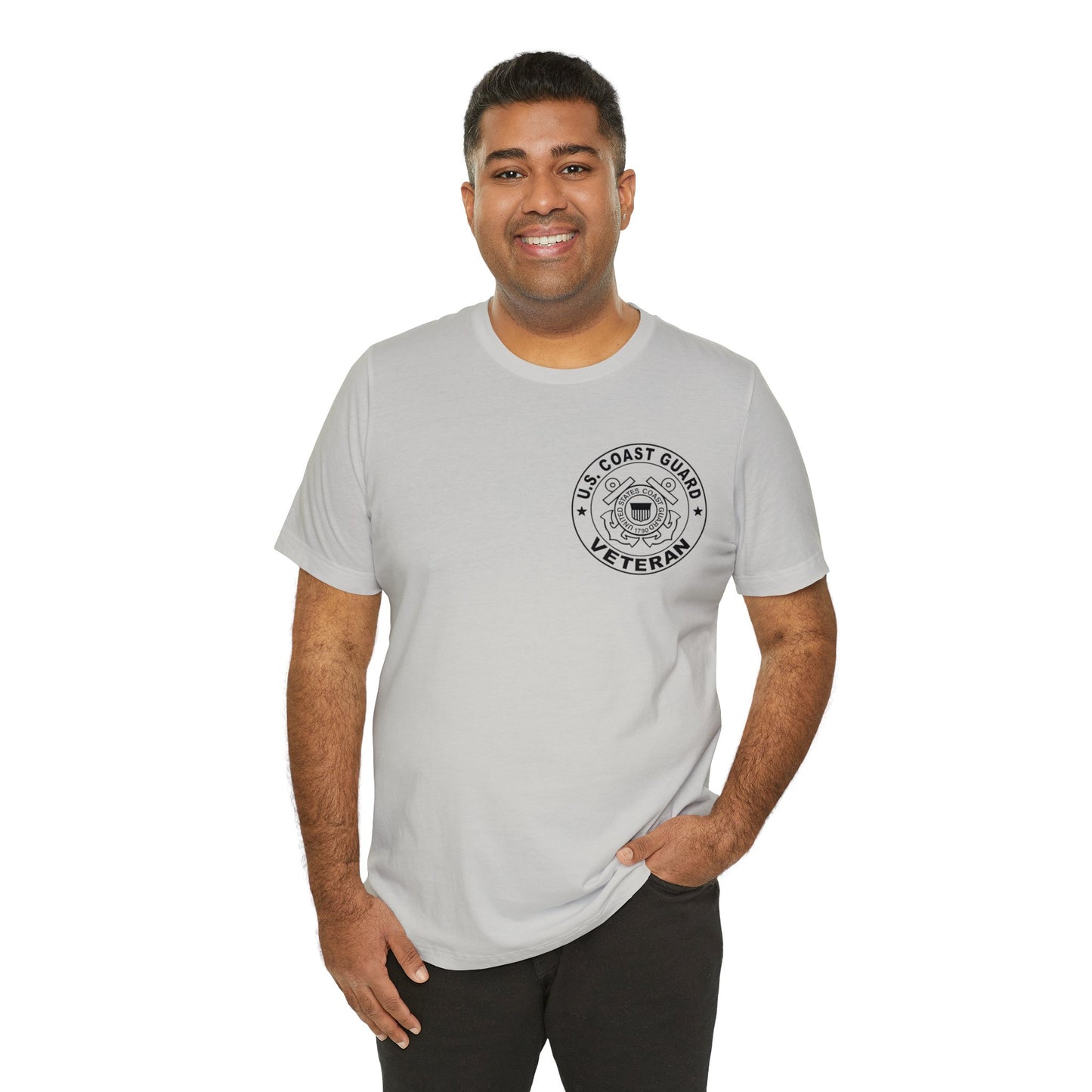 Coast Guard Veteran Print Jersey Short Sleeve Tee