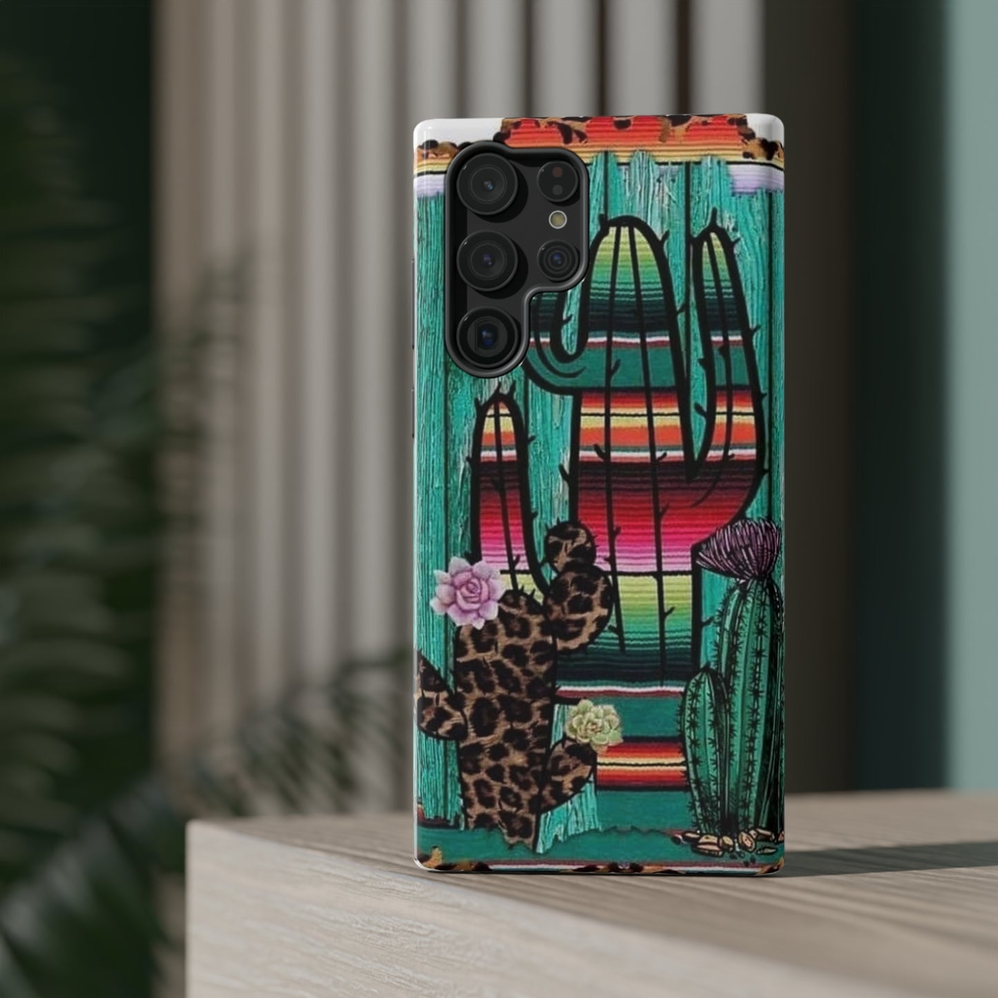 Three Cactus Print Impact-Resistant Cases