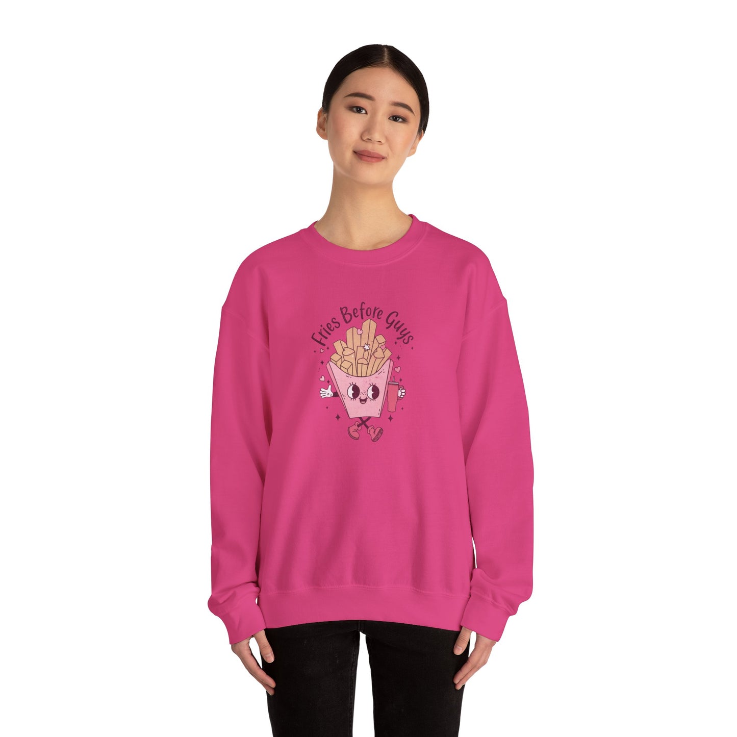 Fries Before Guys, Unisex Heavy Blend™ Crewneck Sweatshirt
