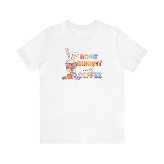Some Bunny Needs Coffee Print Jersey Short Sleeve Tee