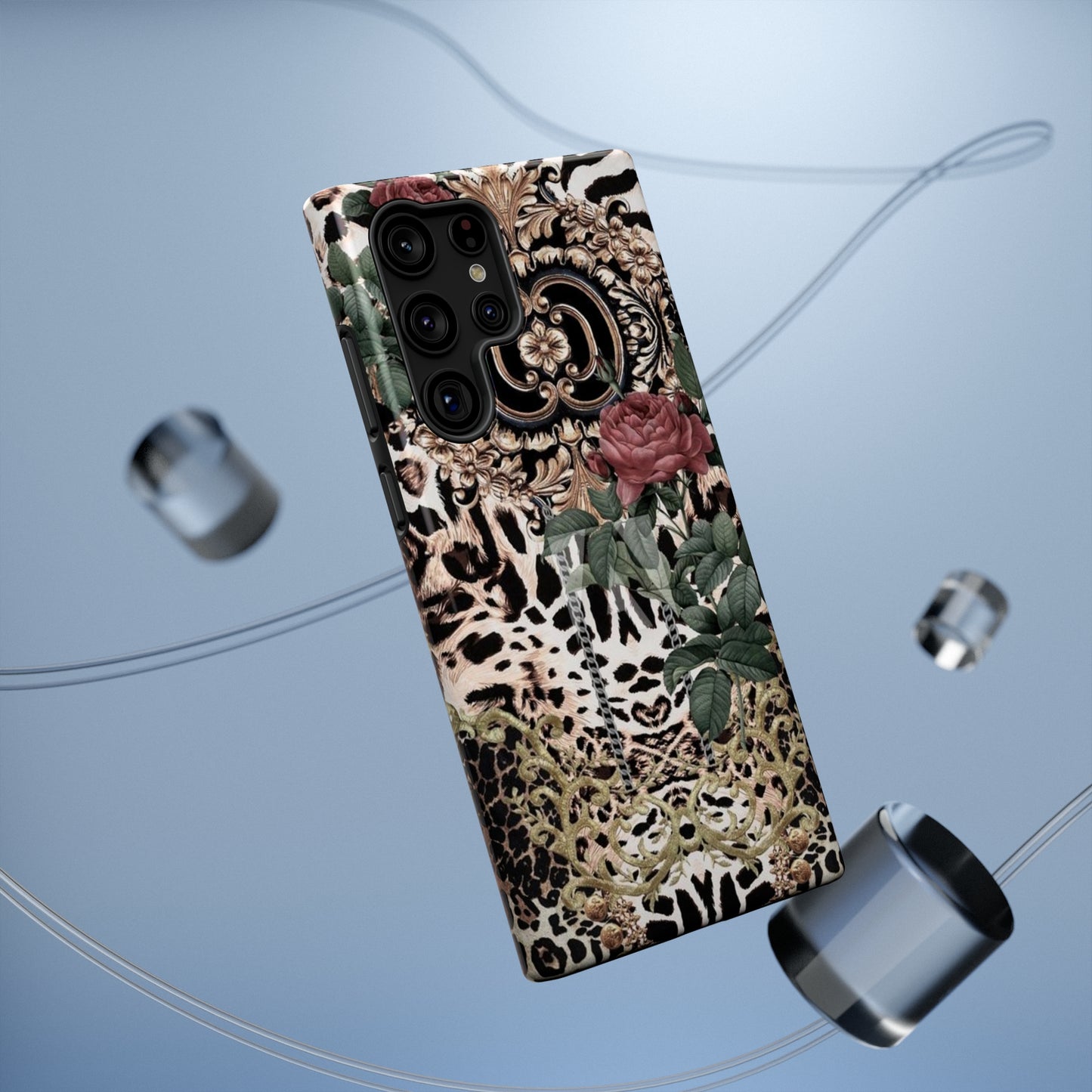 Rose Leopard Print Impact-Resistant Cases