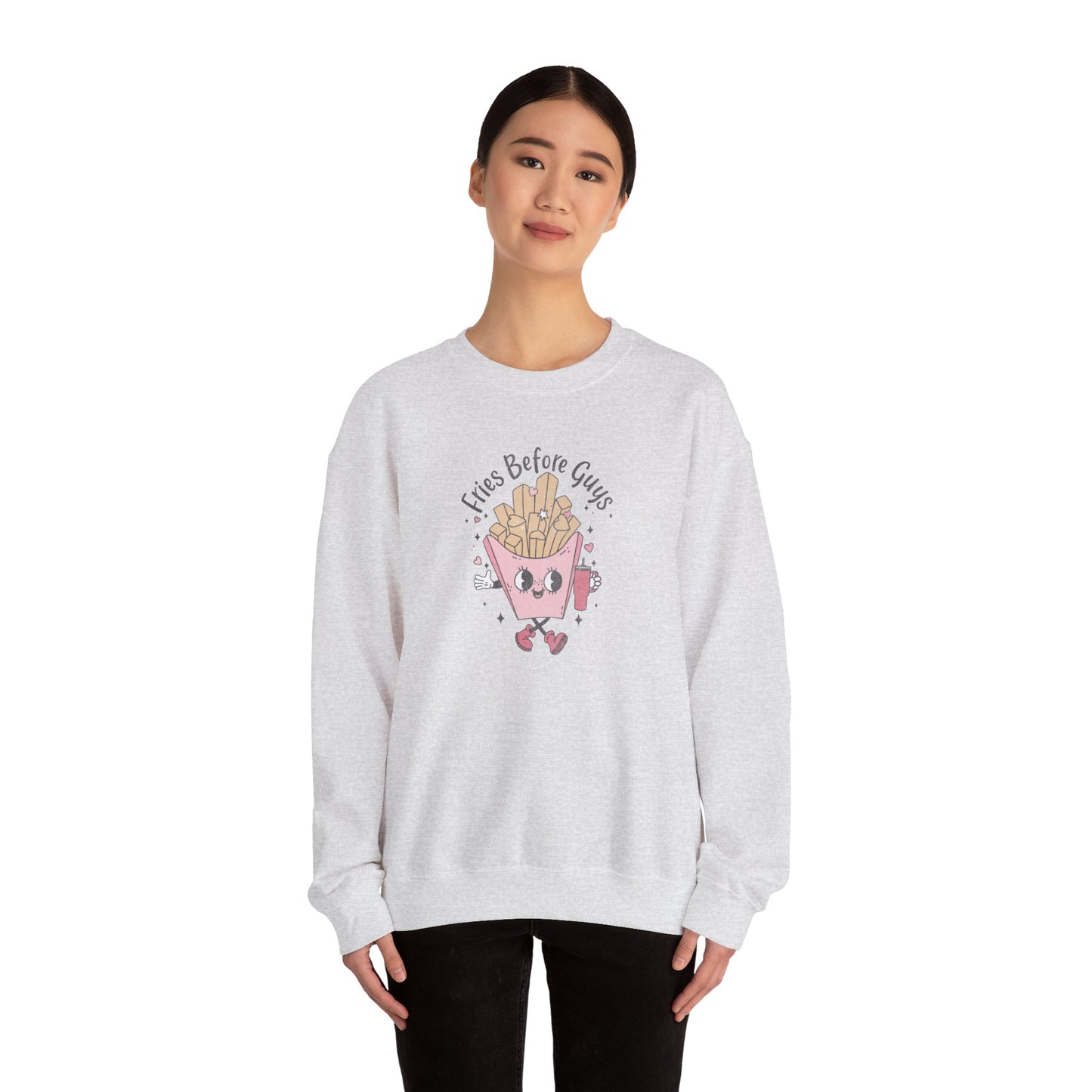 Fries Before Guys, Unisex Heavy Blend™ Crewneck Sweatshirt