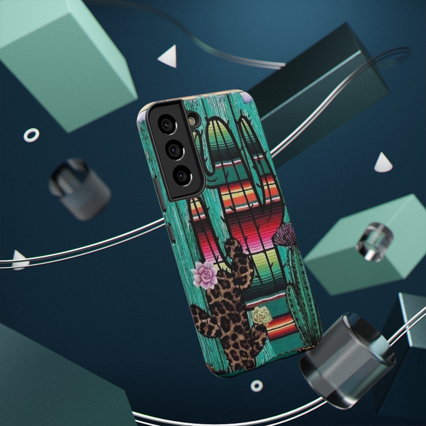 Three Cactus Print Impact-Resistant Cases