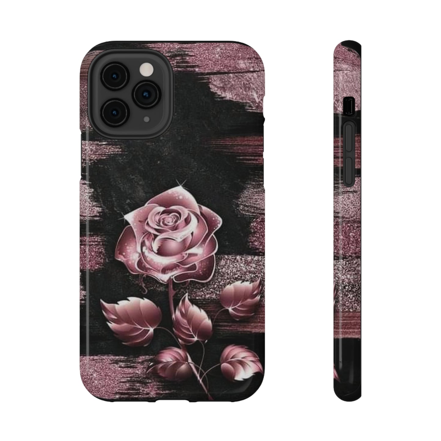 Pink Rose Print Impact-Resistant Cases