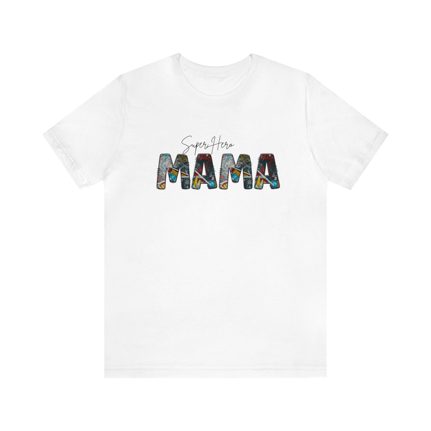 Superhero Mama Print Jersey Short Sleeve Tee