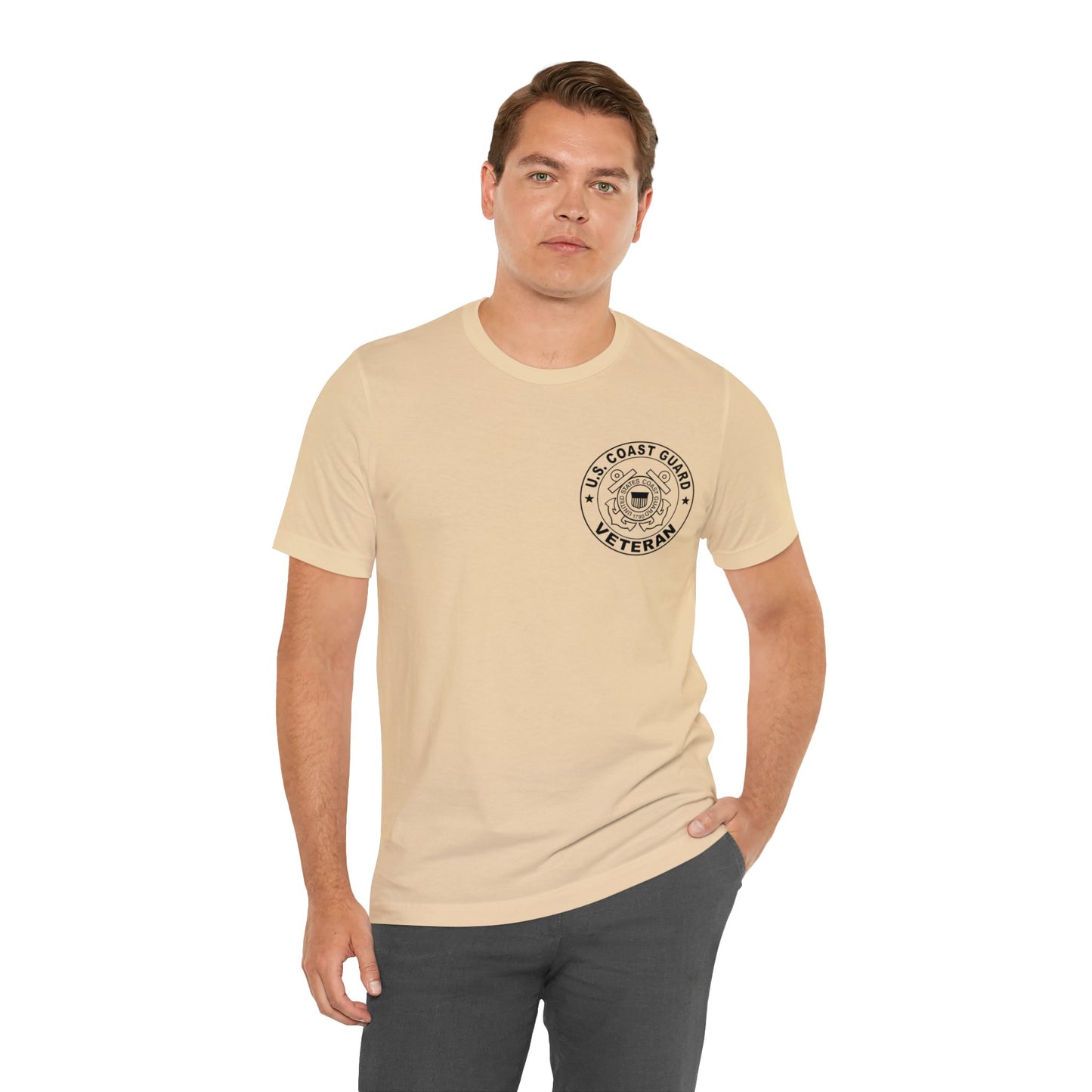 Coast Guard Veteran Print Jersey Short Sleeve Tee