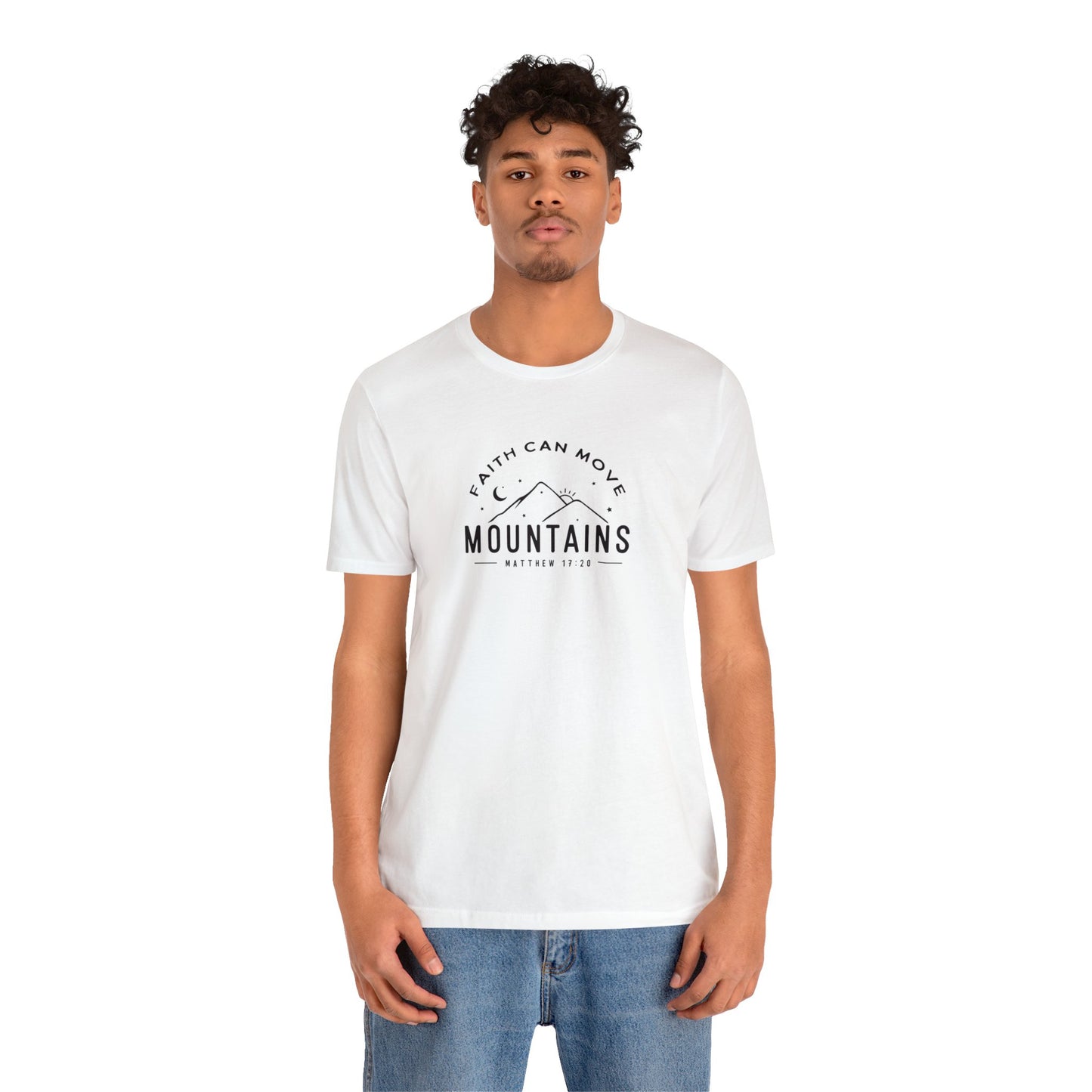 Faith Can Move Mountains Print Jersey Short Sleeve Tee