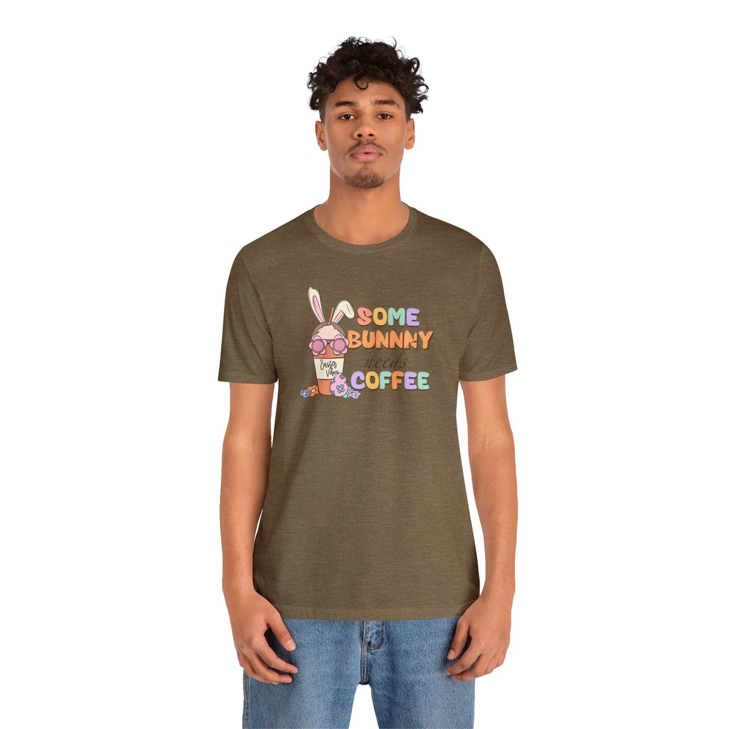 Some Bunny Needs Coffee Print Jersey Short Sleeve Tee